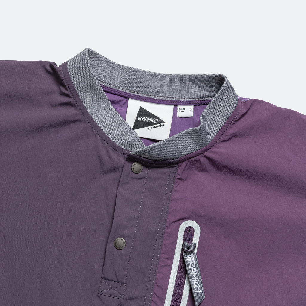 Patchwork Wind Tee × and wander - Purple