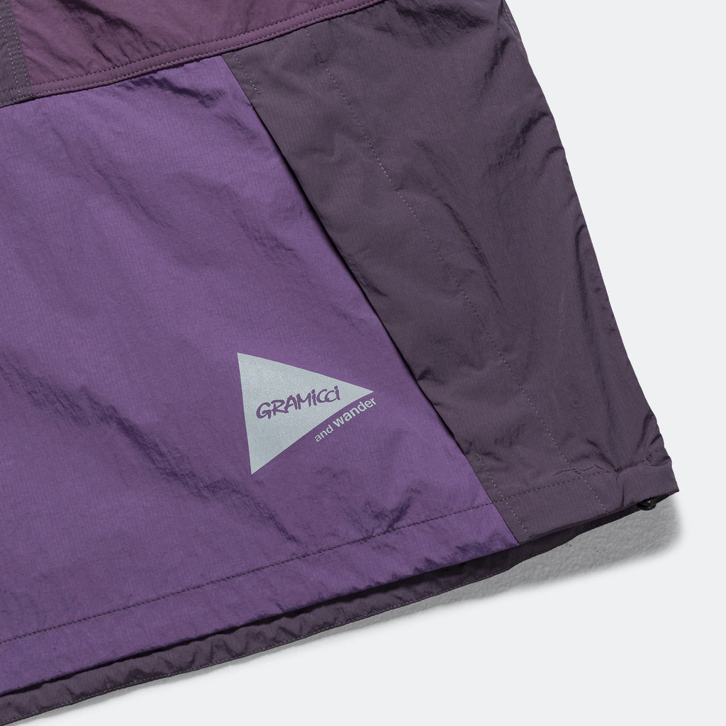 Patchwork Wind Tee × and wander - Purple