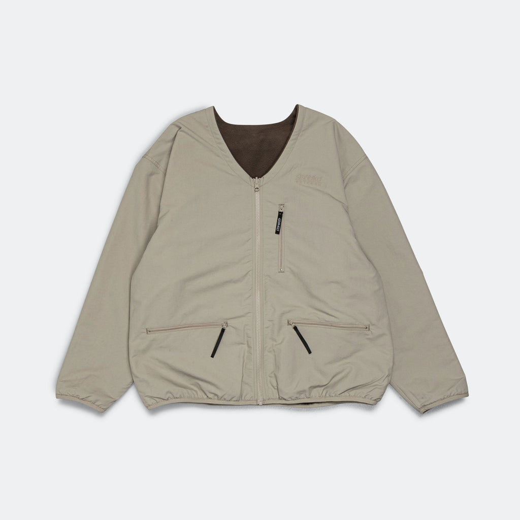 Reversible Fleece Cardigan - Taupe