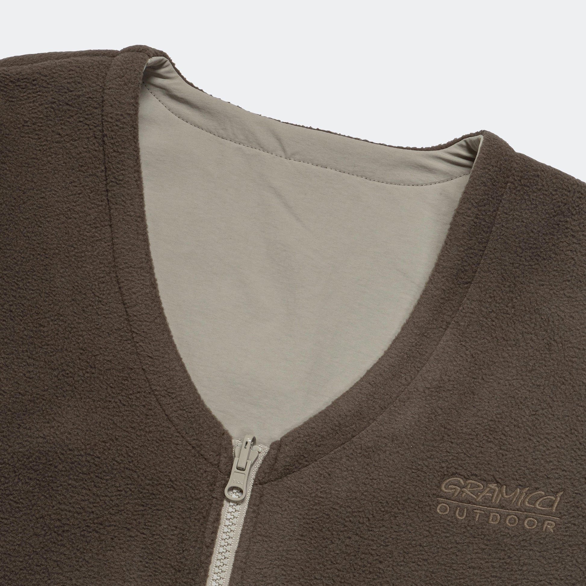 Reversible Fleece Cardigan - Taupe