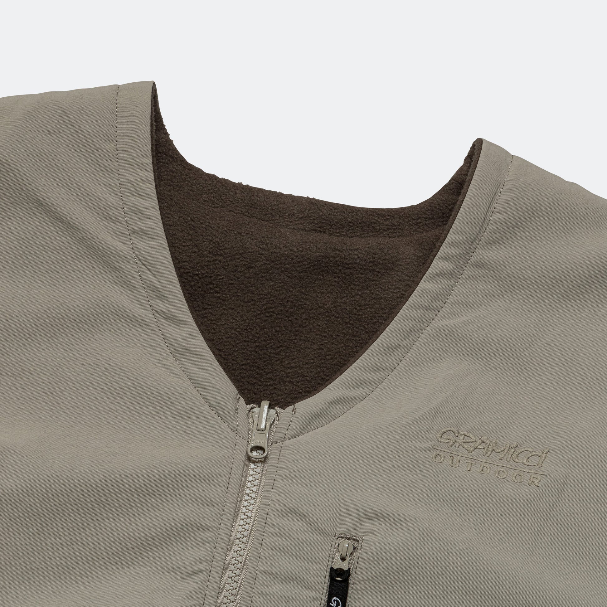 Reversible Fleece Cardigan - Taupe
