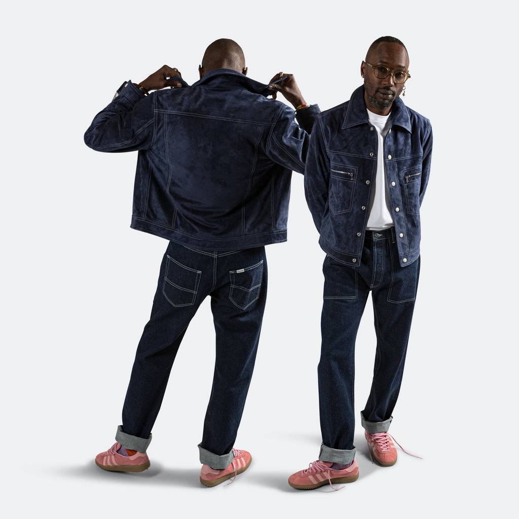 Concord Suede Jacket - Navy Suede
