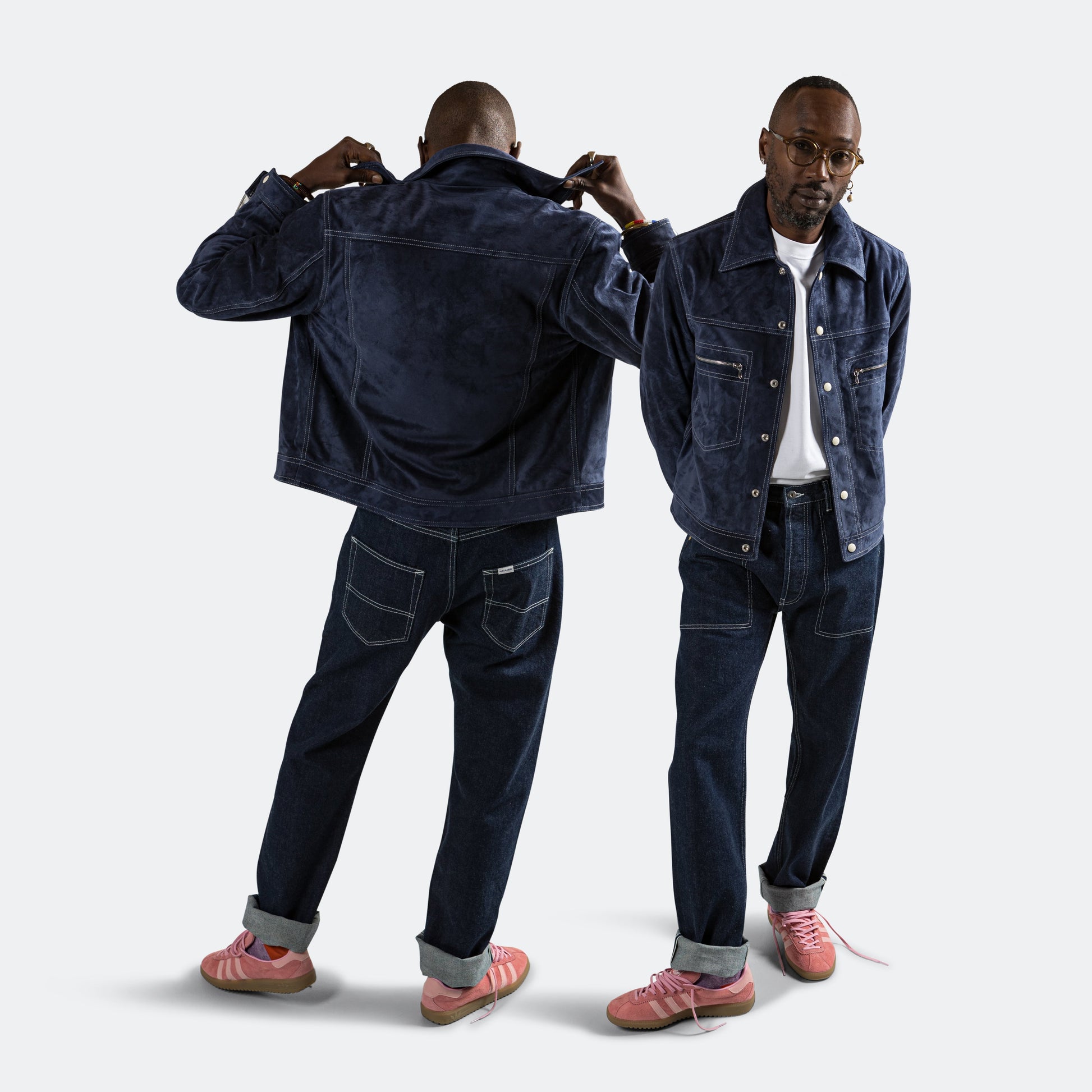 Concord Suede Jacket - Navy Suede