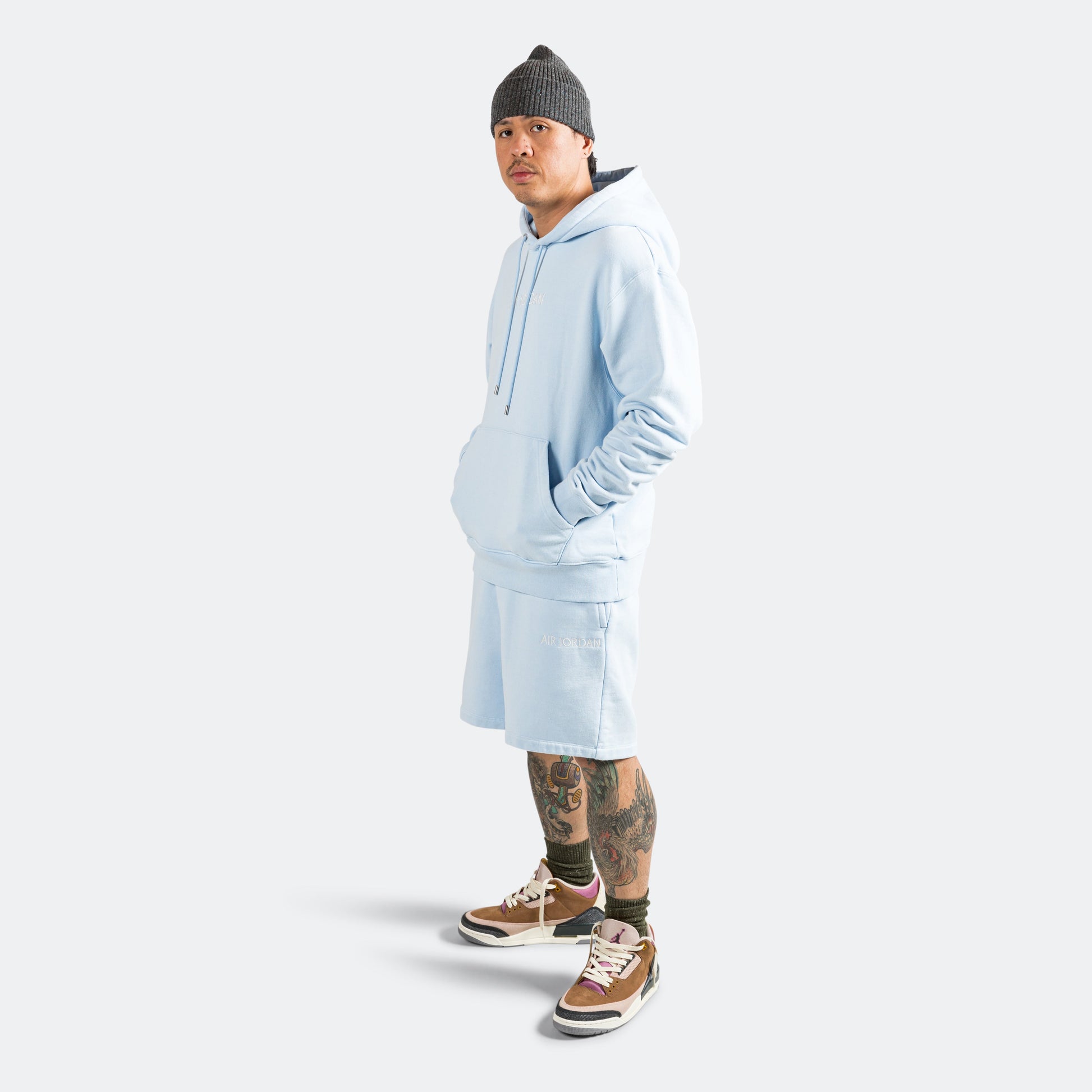 Wordmark Fleece Shorts - Ice Blue/Sail