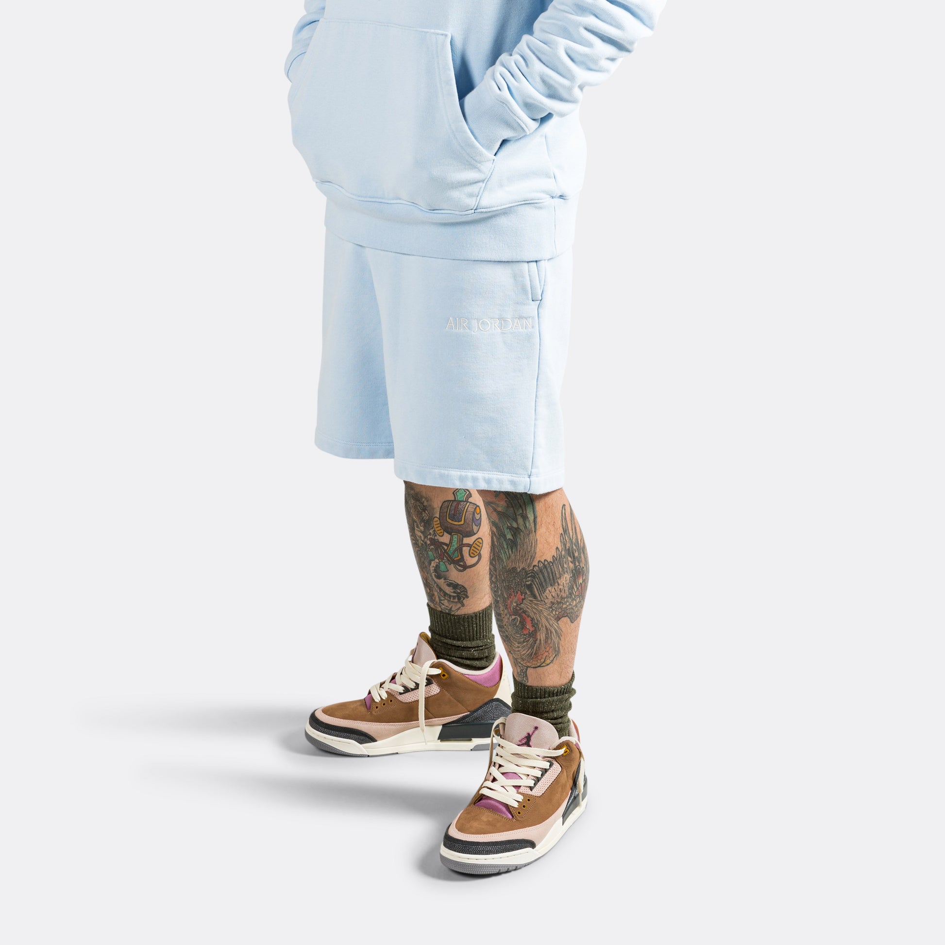 Wordmark Fleece Shorts - Ice Blue/Sail