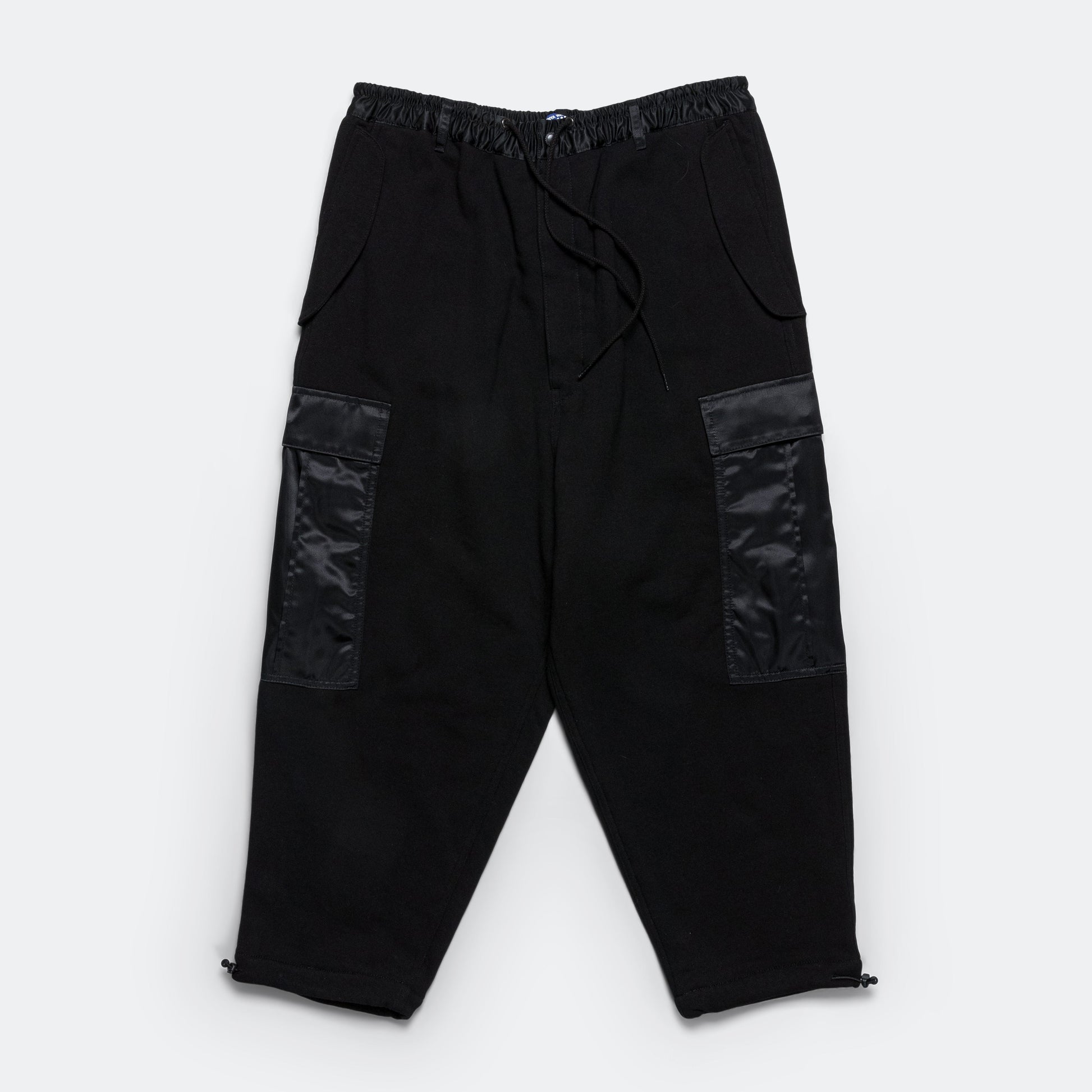 Cotton Terrycloth Nylon Twill Pants - Black