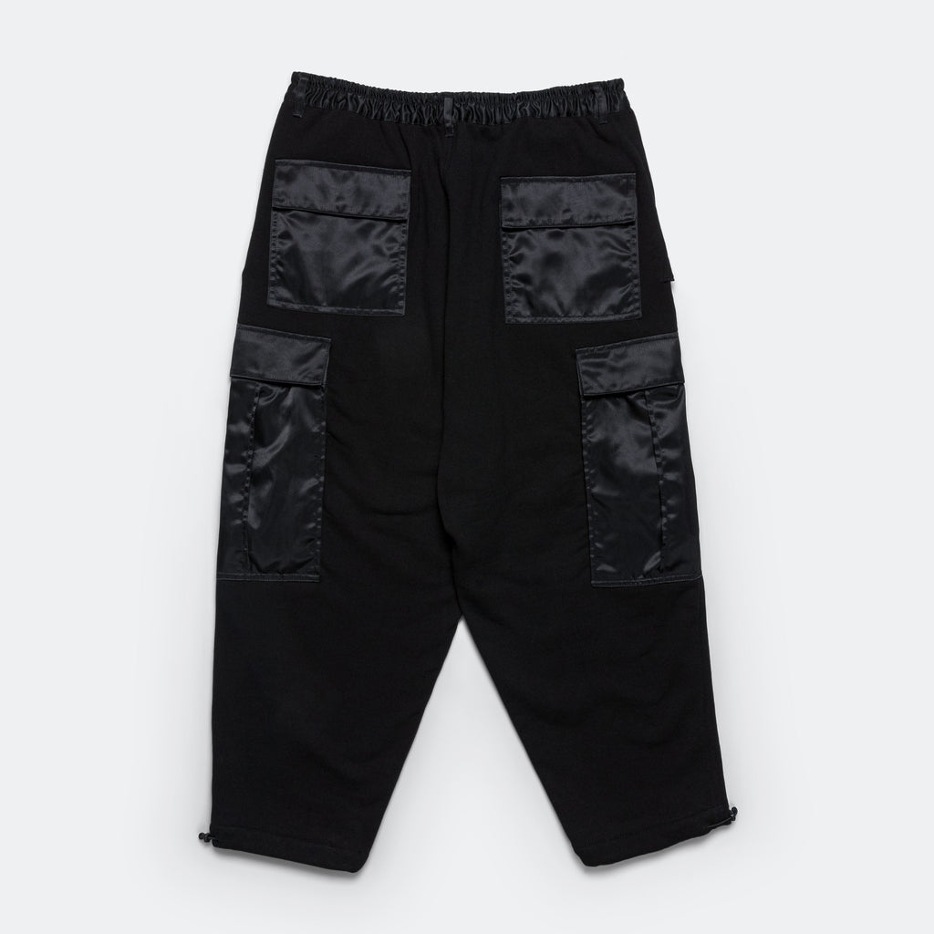 Cotton Terrycloth Nylon Twill Pants - Black