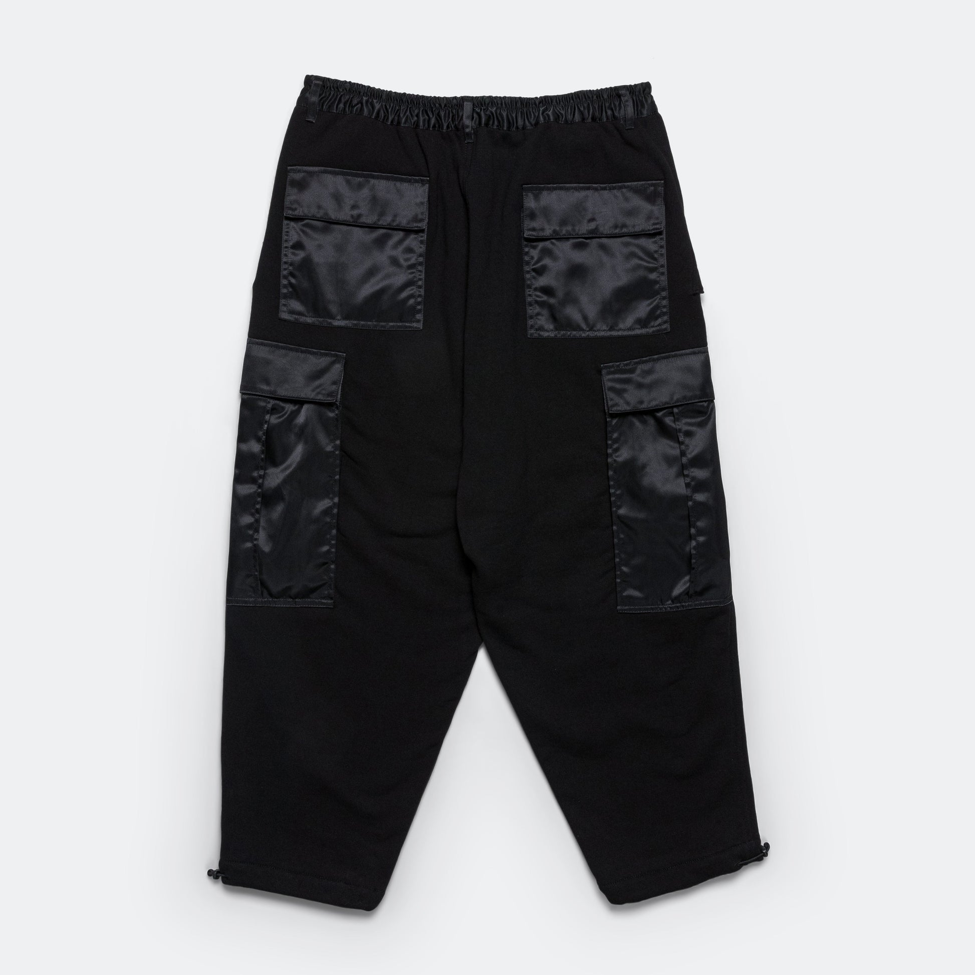 Cotton Terrycloth Nylon Twill Pants - Black