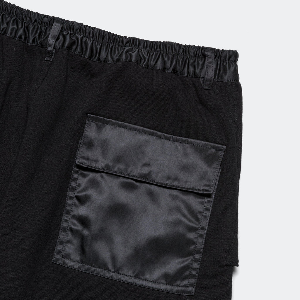 Cotton Terrycloth Nylon Twill Pants - Black