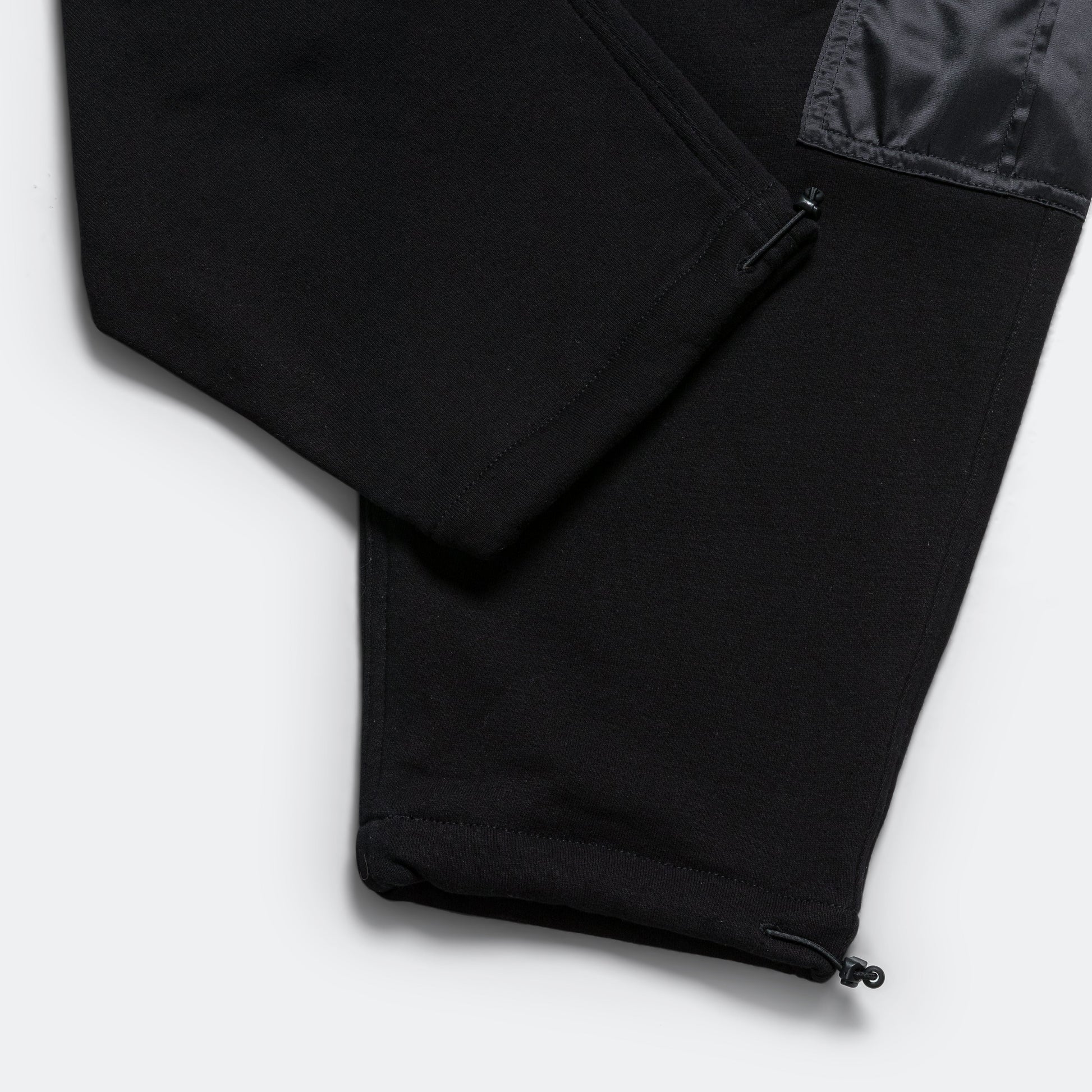 Cotton Terrycloth Nylon Twill Pants - Black