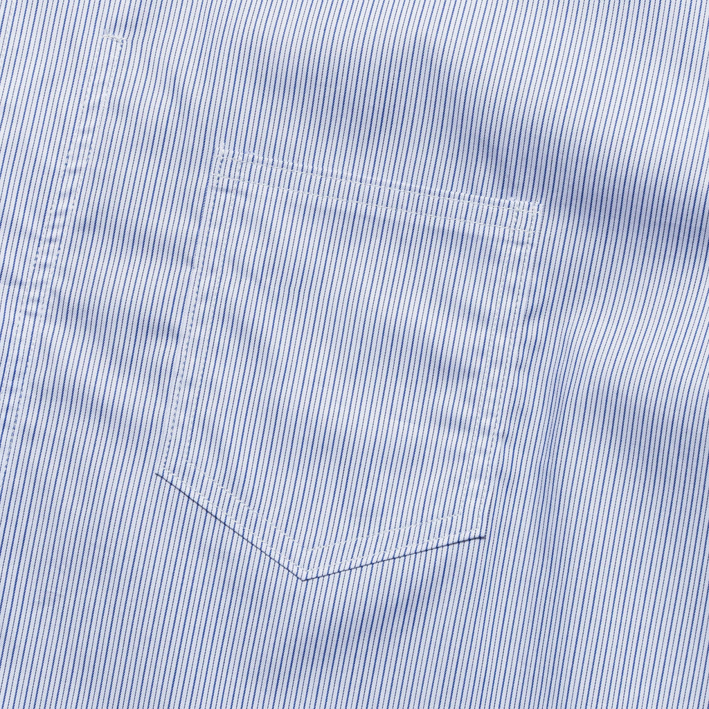 Cotton Stripe x Cotton Broad x Cotton Check Shirt - Sax/White