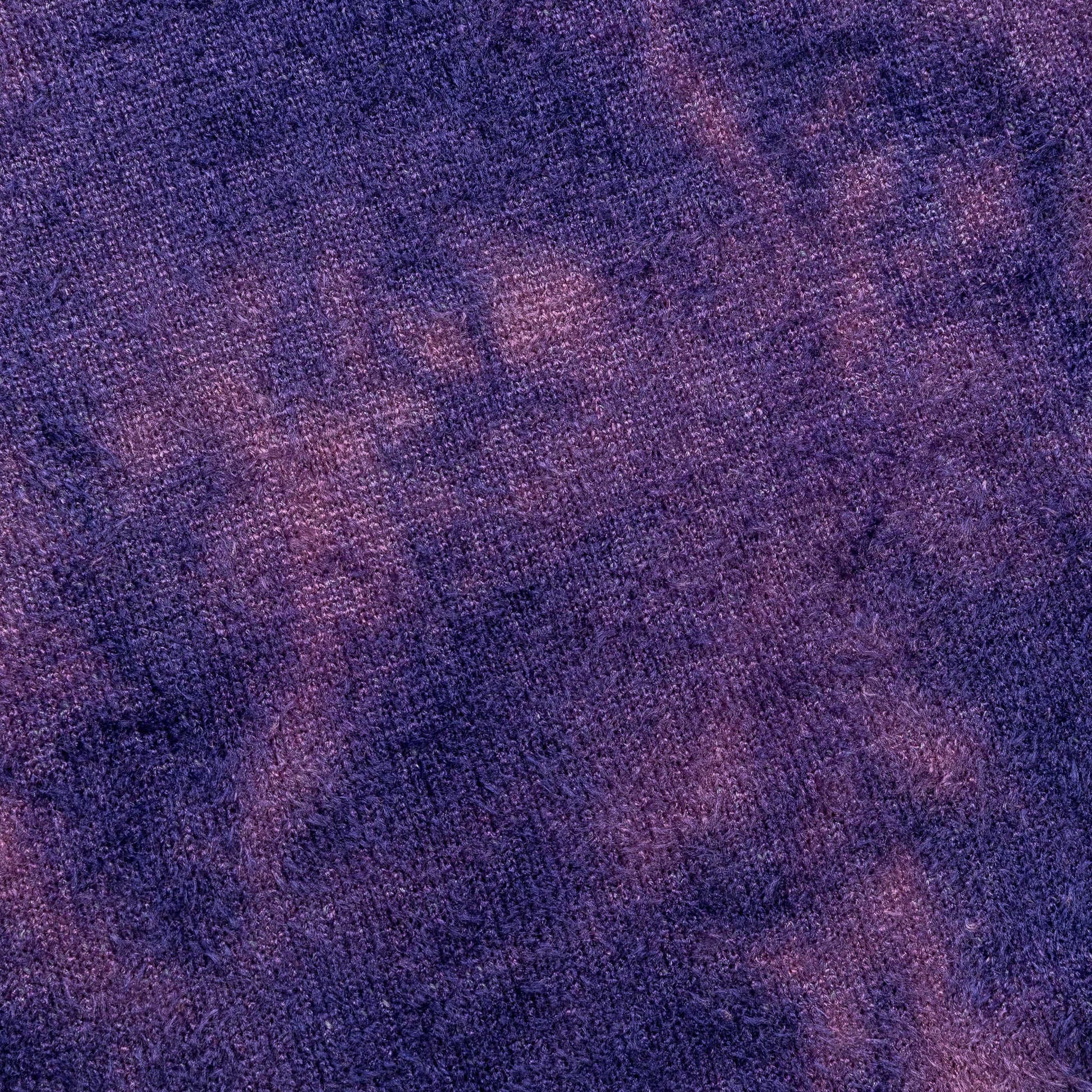 Rayon Mole Yarn Jersey Uneven Dye Knit Crew - Navy/Purple