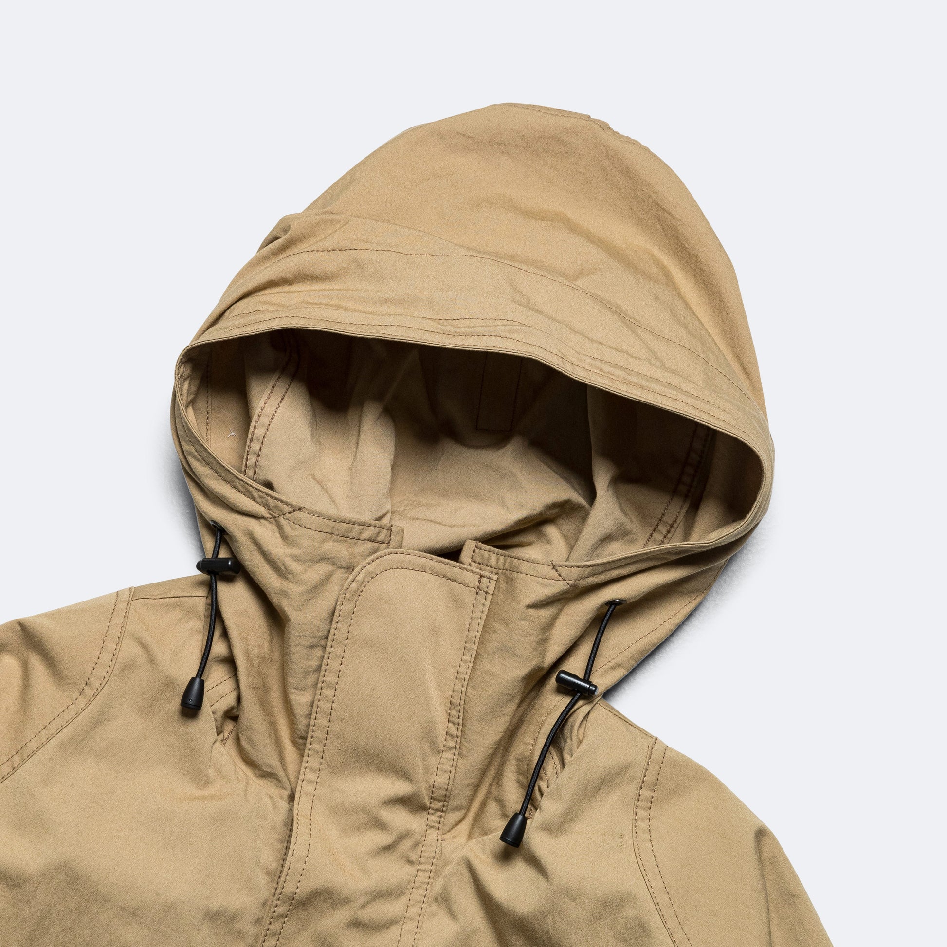 Cotton Canvas Multi Pocket Parka - Beige