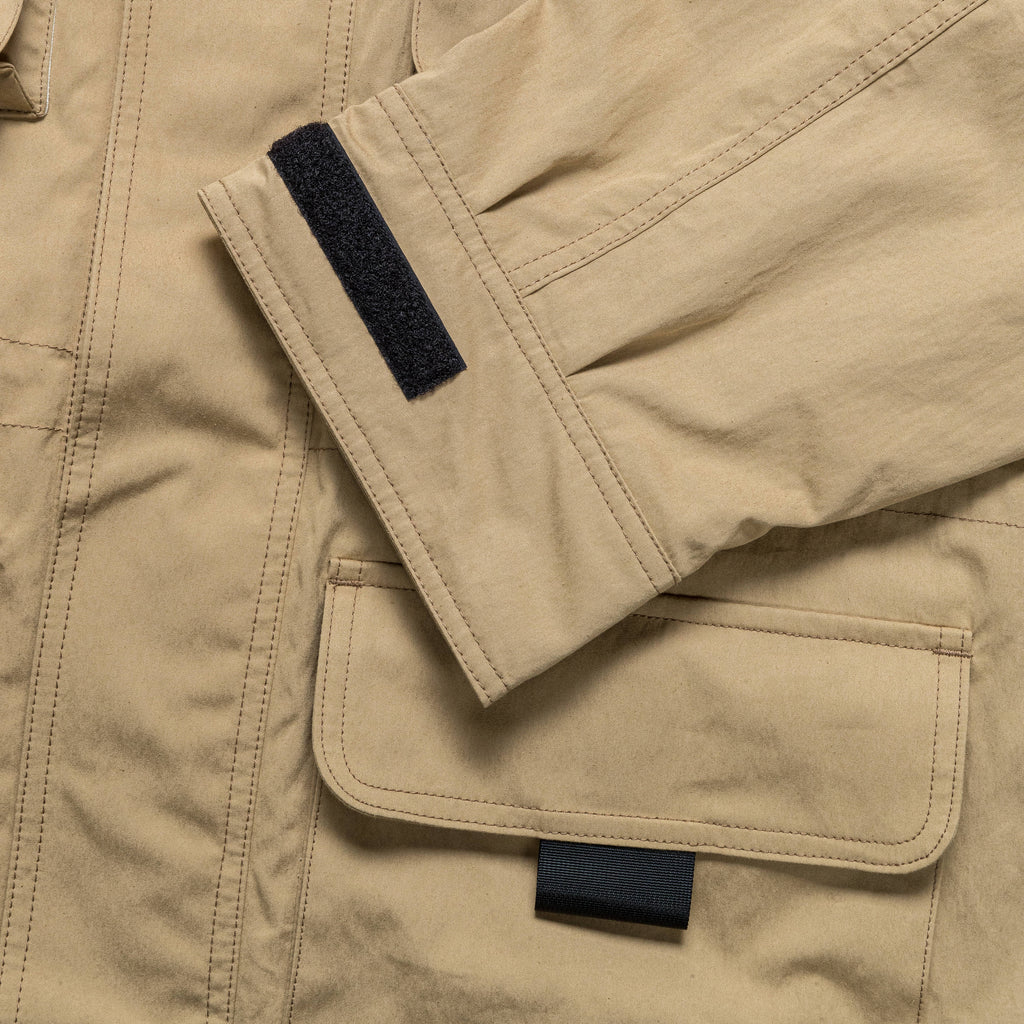 Cotton Canvas Multi Pocket Parka - Beige