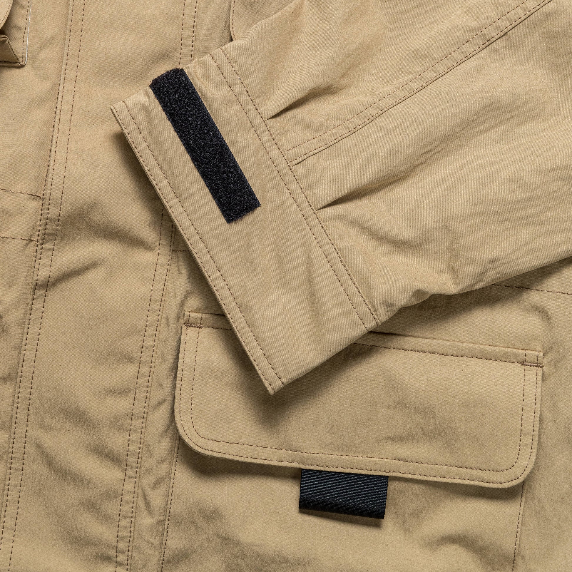 Cotton Canvas Multi Pocket Parka - Beige