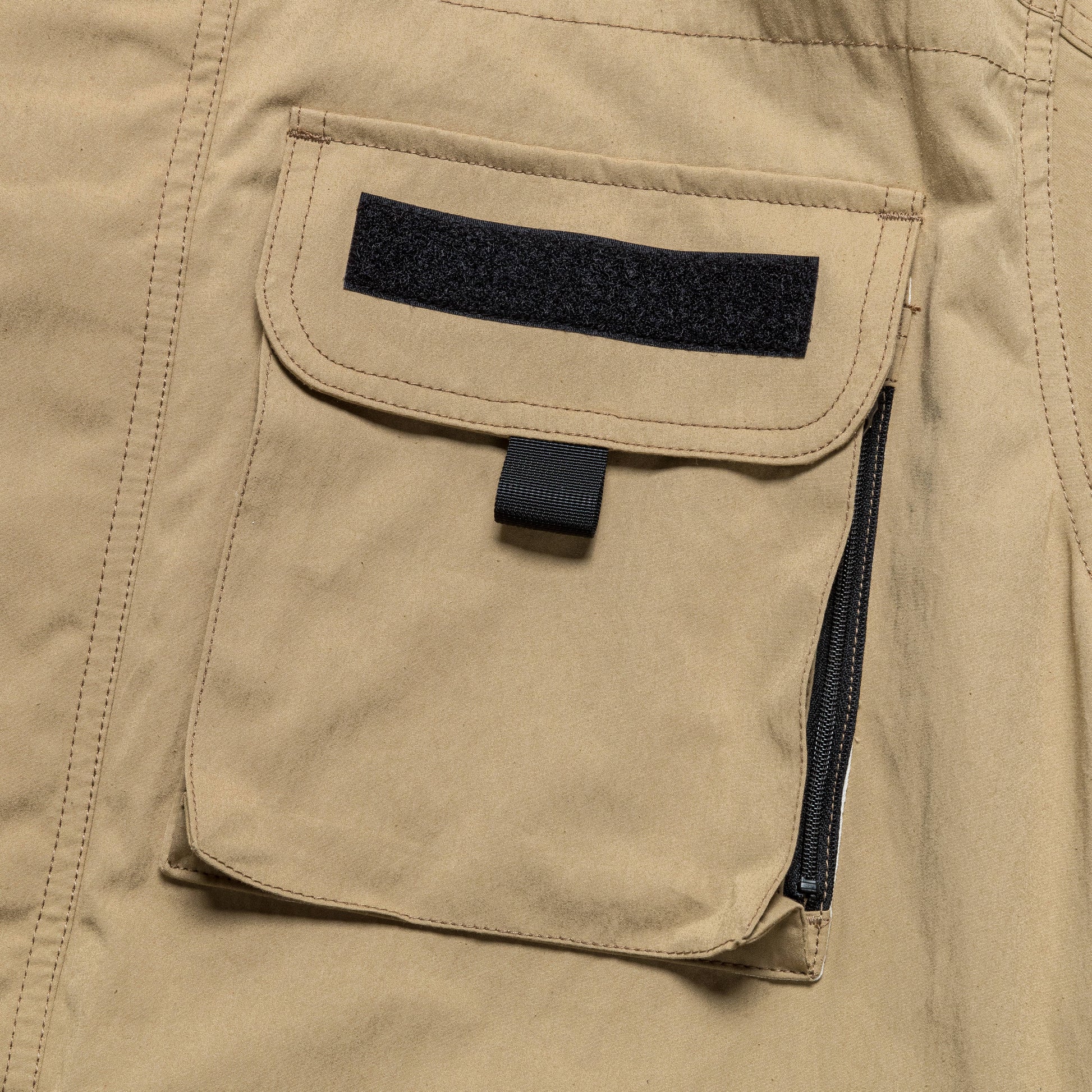 Cotton Canvas Multi Pocket Parka - Beige