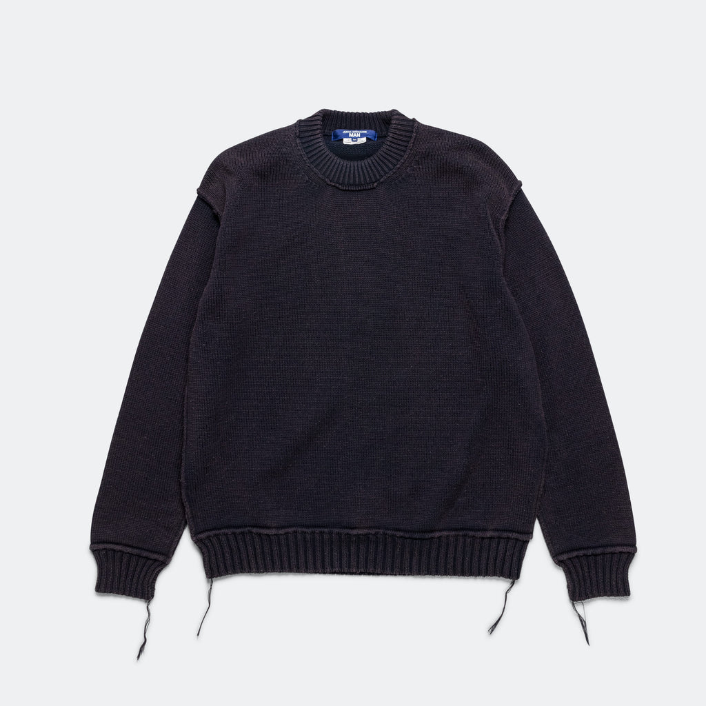 Cotton Jersey Bleached Knit - Navy