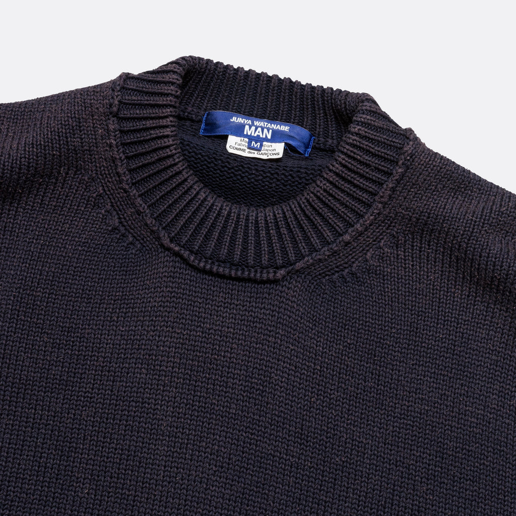 Cotton Jersey Bleached Knit - Navy