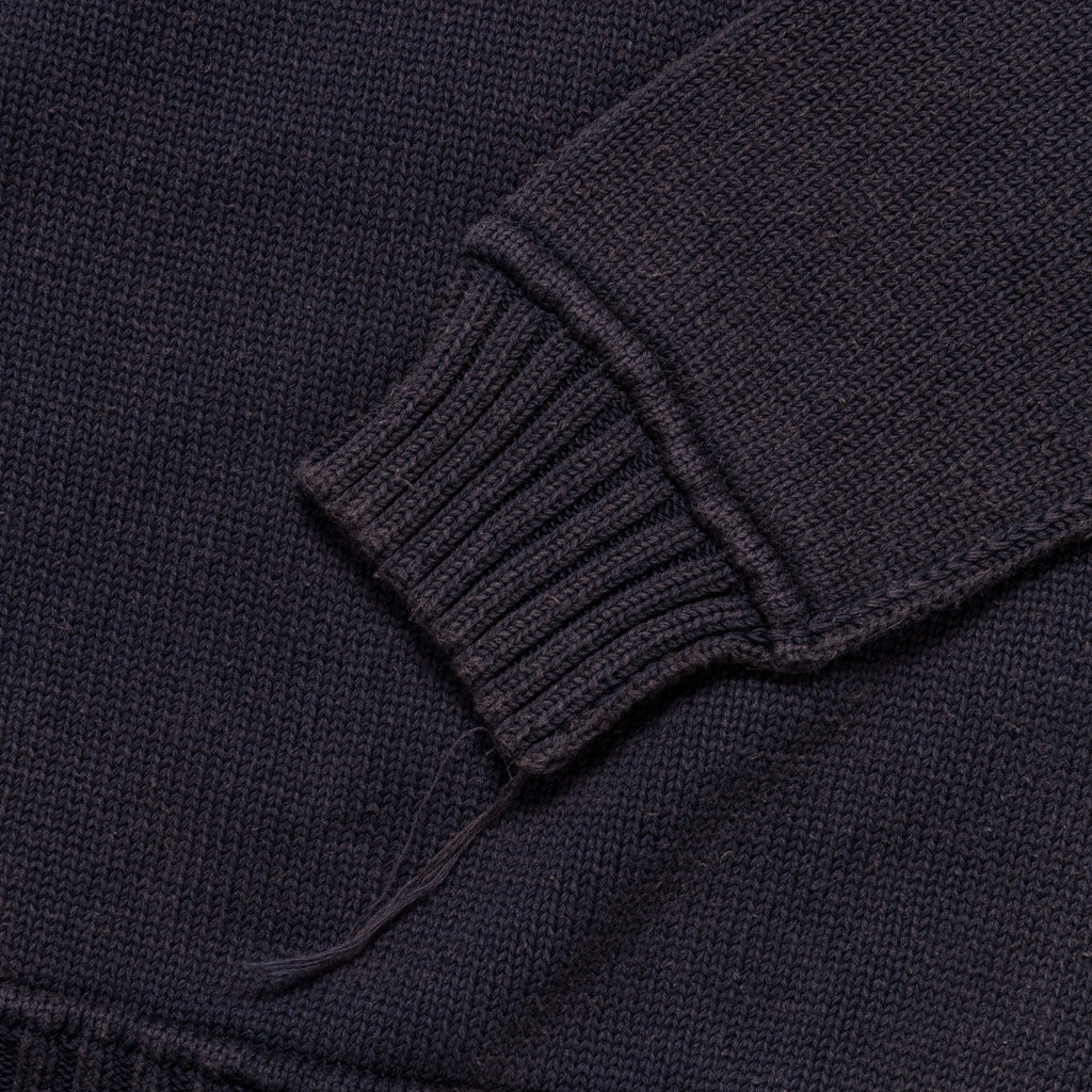 Cotton Jersey Bleached Knit - Navy