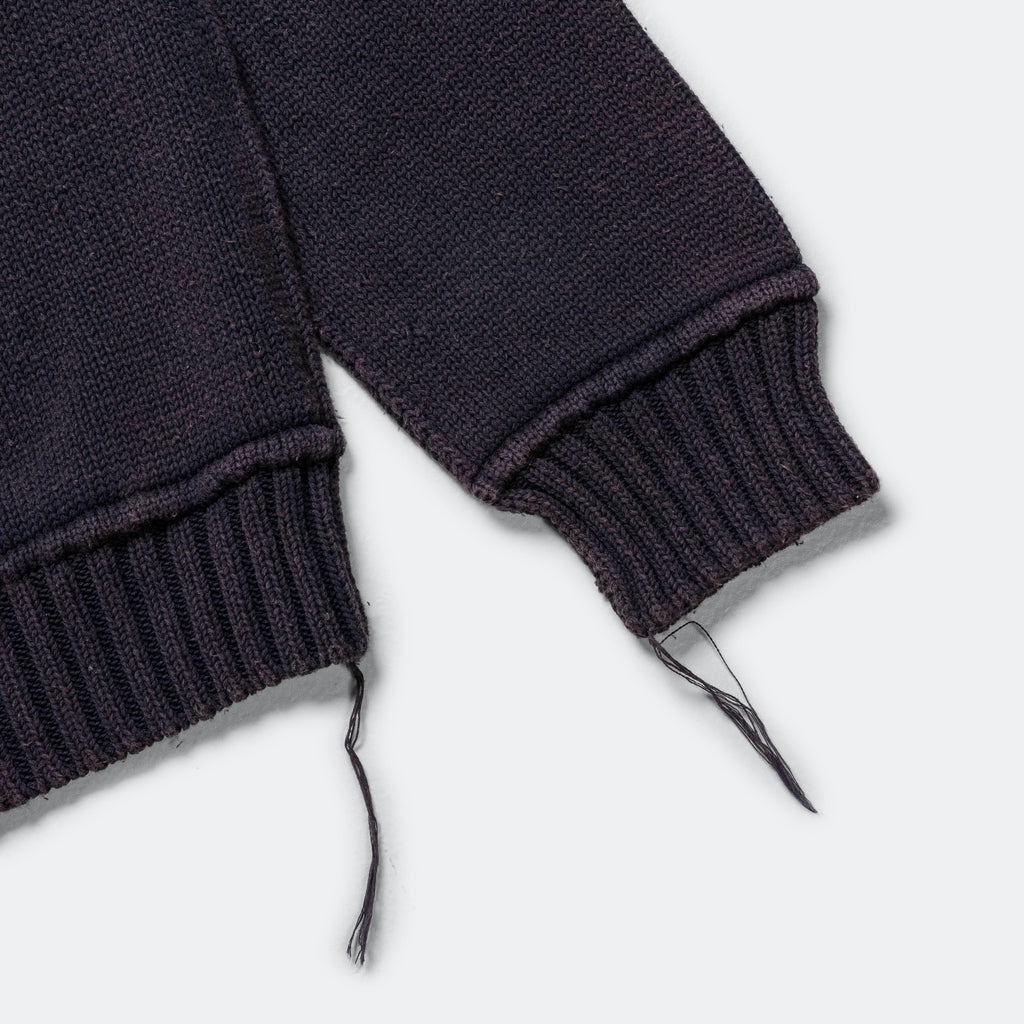 Cotton Jersey Bleached Knit - Navy