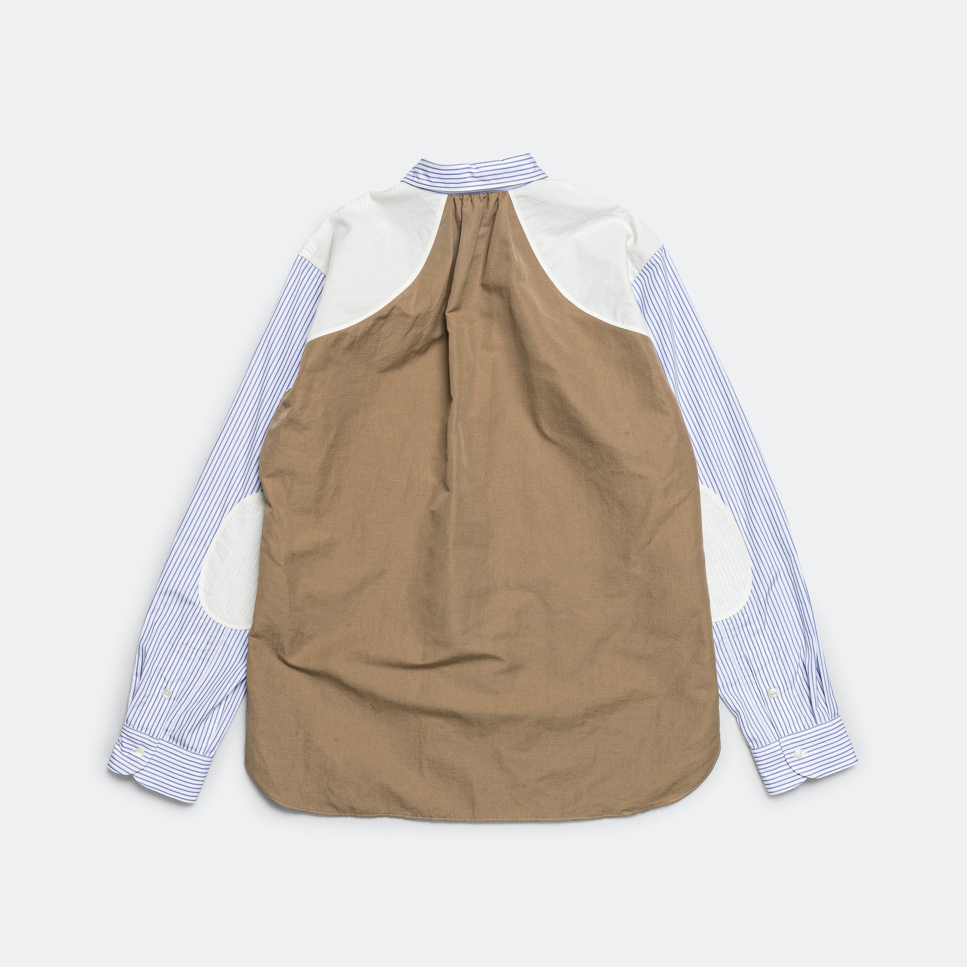 Cotton Stripe x Cotton Linen Shirt - White/Blue