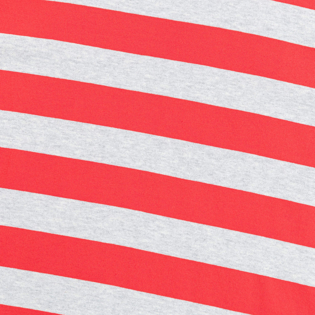 Cotton Jersey Stripe T-Shirt - Grey/Red