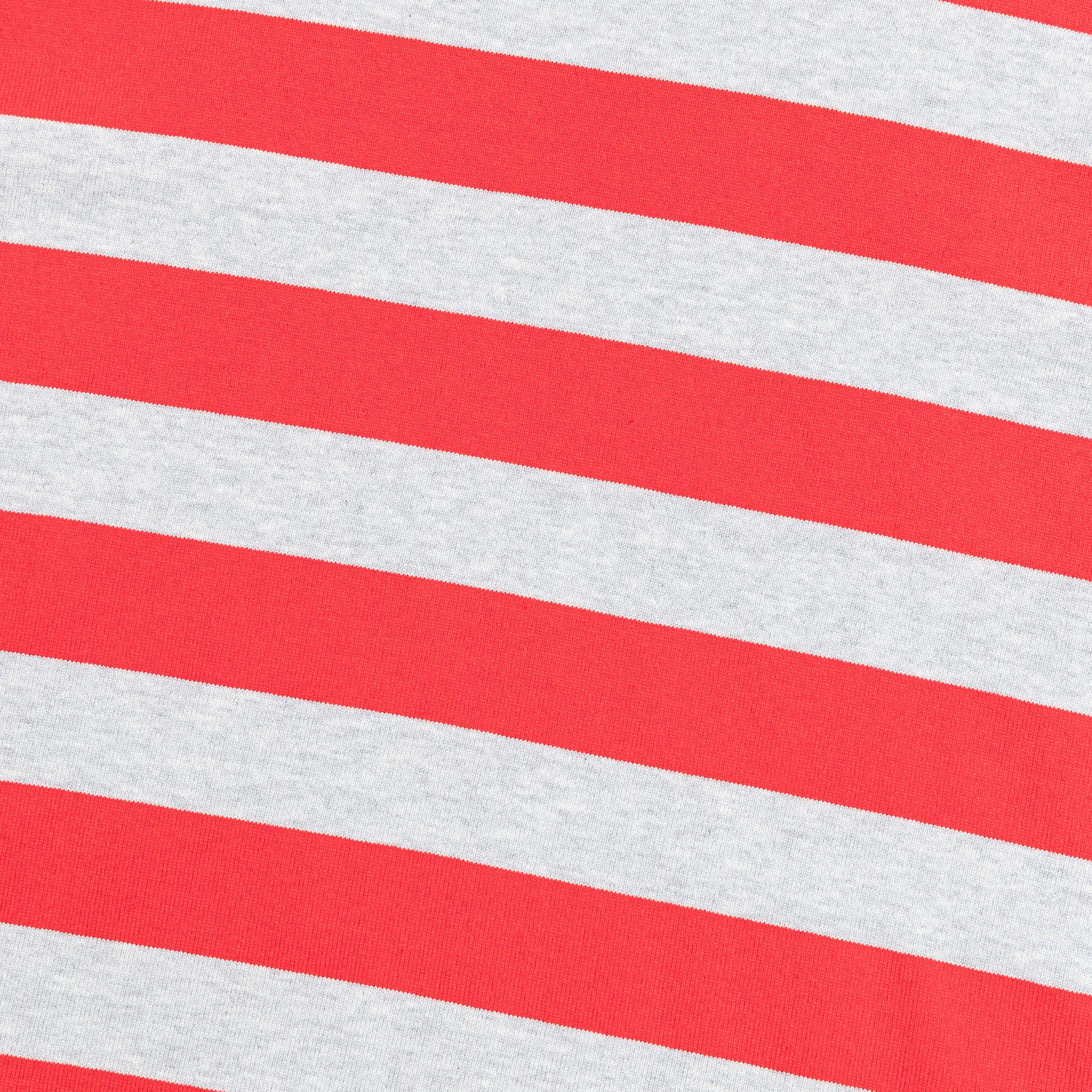 Cotton Jersey Stripe T-Shirt - Grey/Red