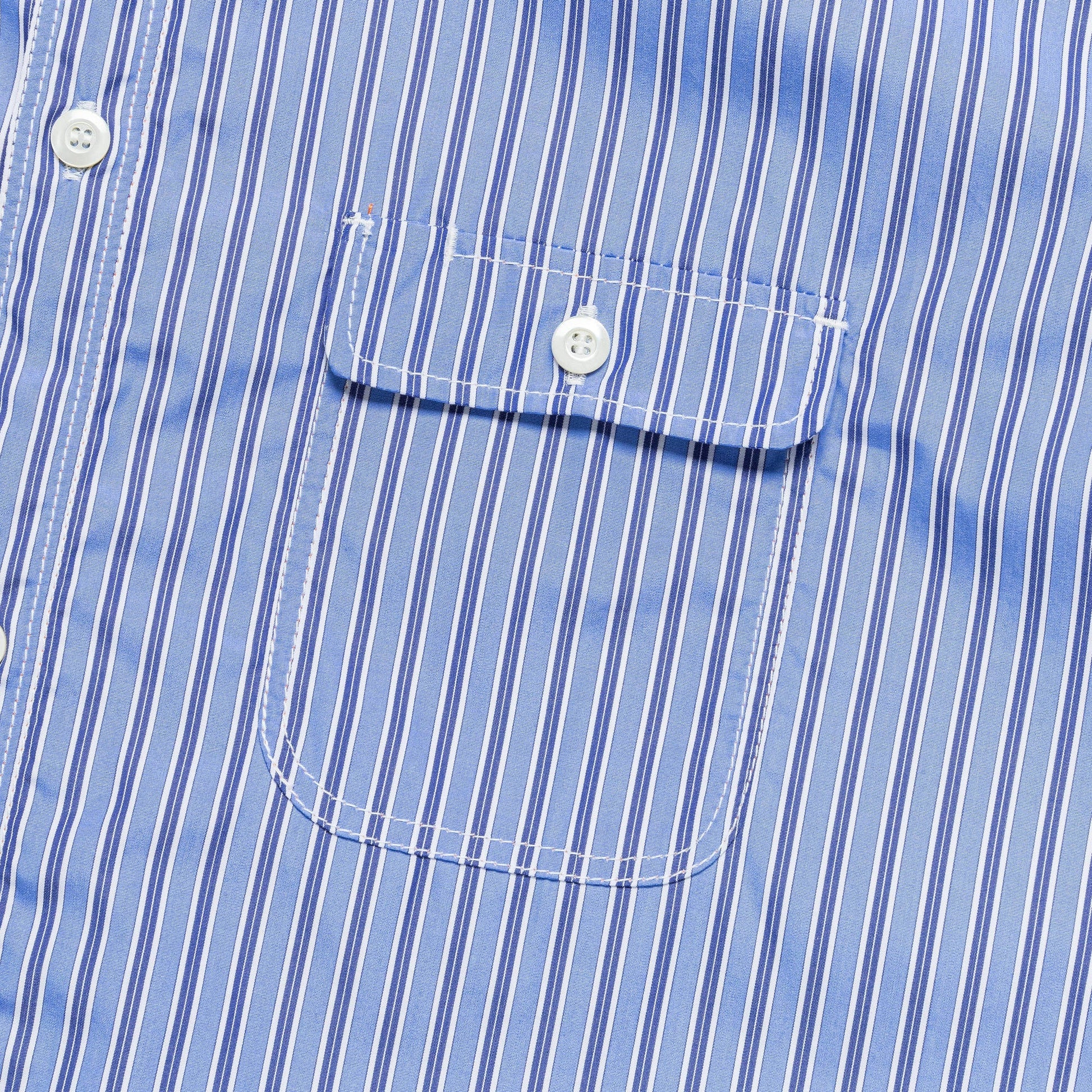 Cotton Stripe Shirt - Sax/White