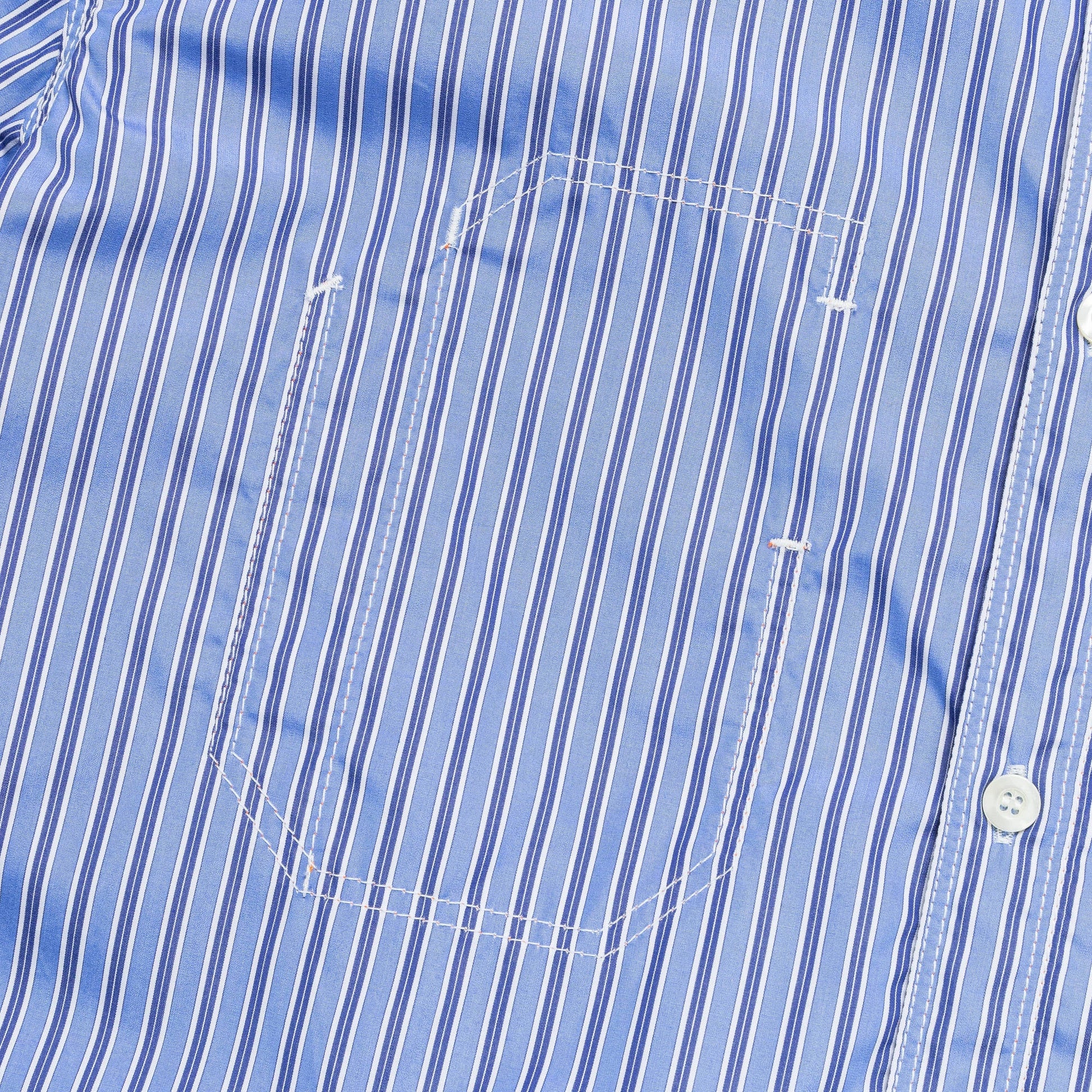 Cotton Stripe Shirt - Sax/White