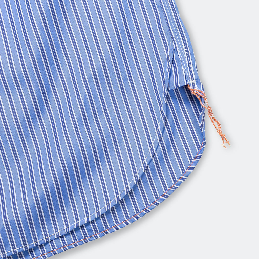 Cotton Stripe Shirt - Sax/White