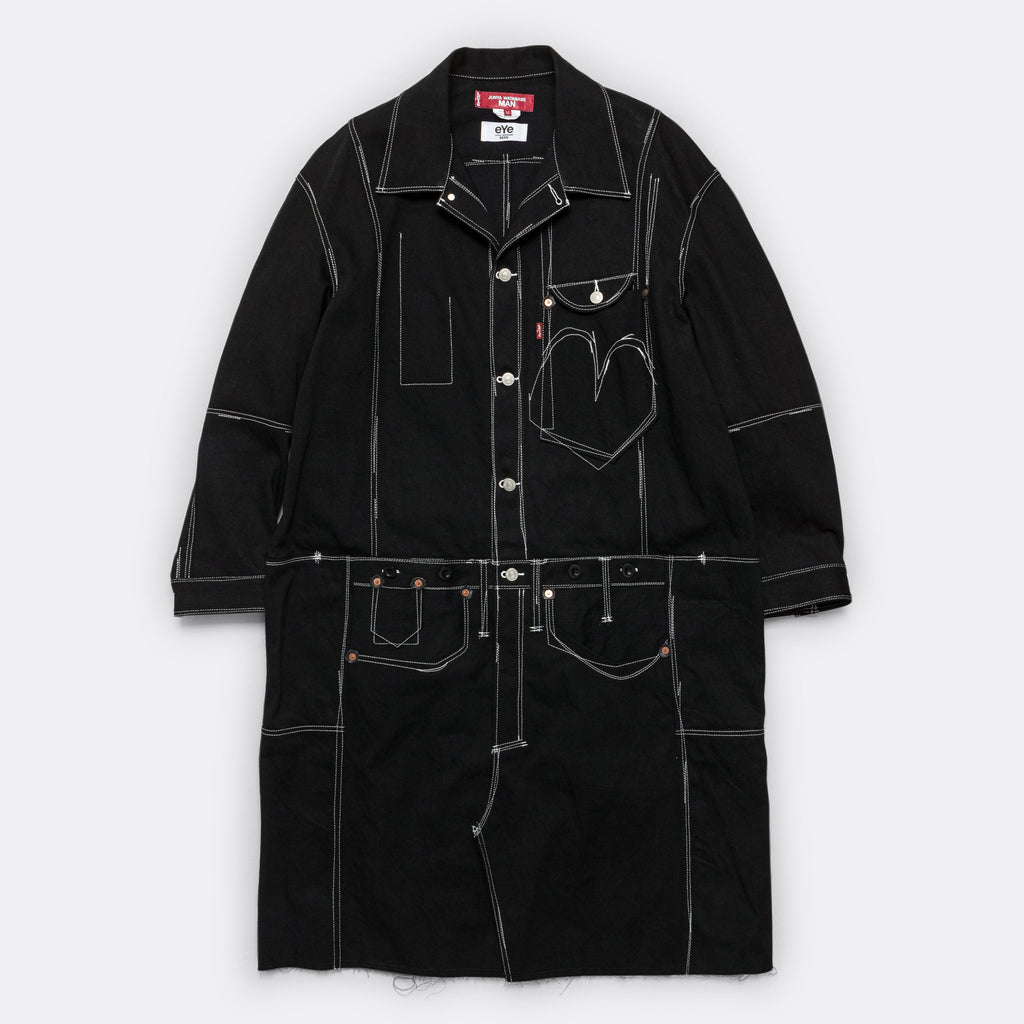 Levi's® Overstitched Denim Overcoat - Black