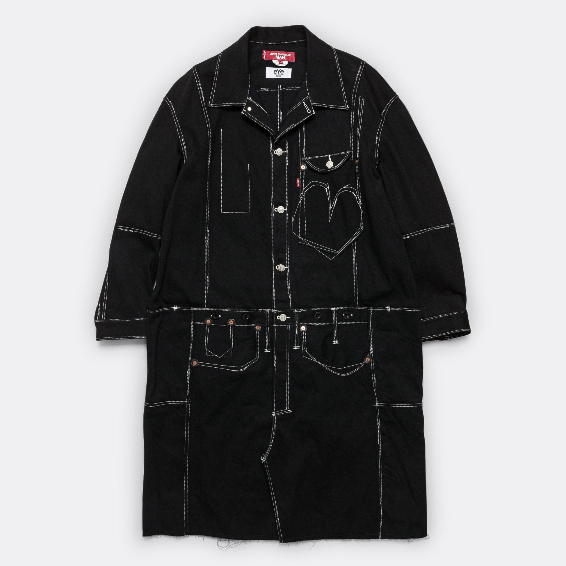 Levi's® Overstitched Denim Overcoat - Black