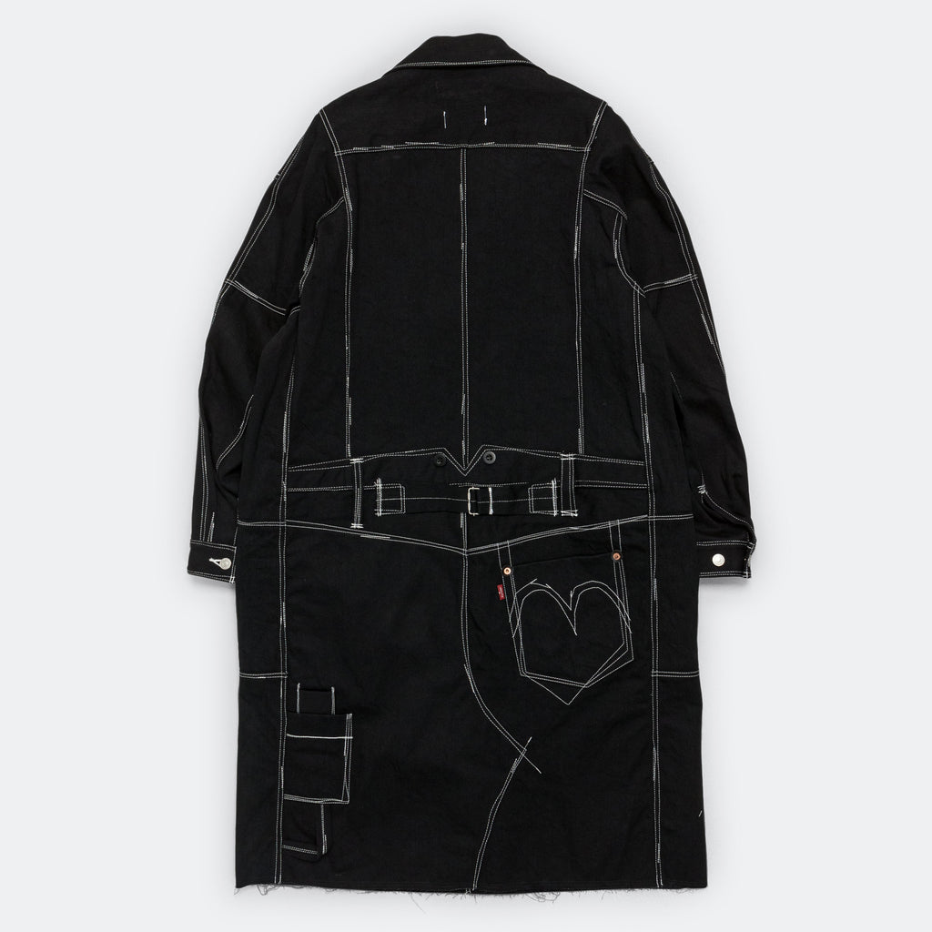 Levi's® Overstitched Denim Overcoat - Black