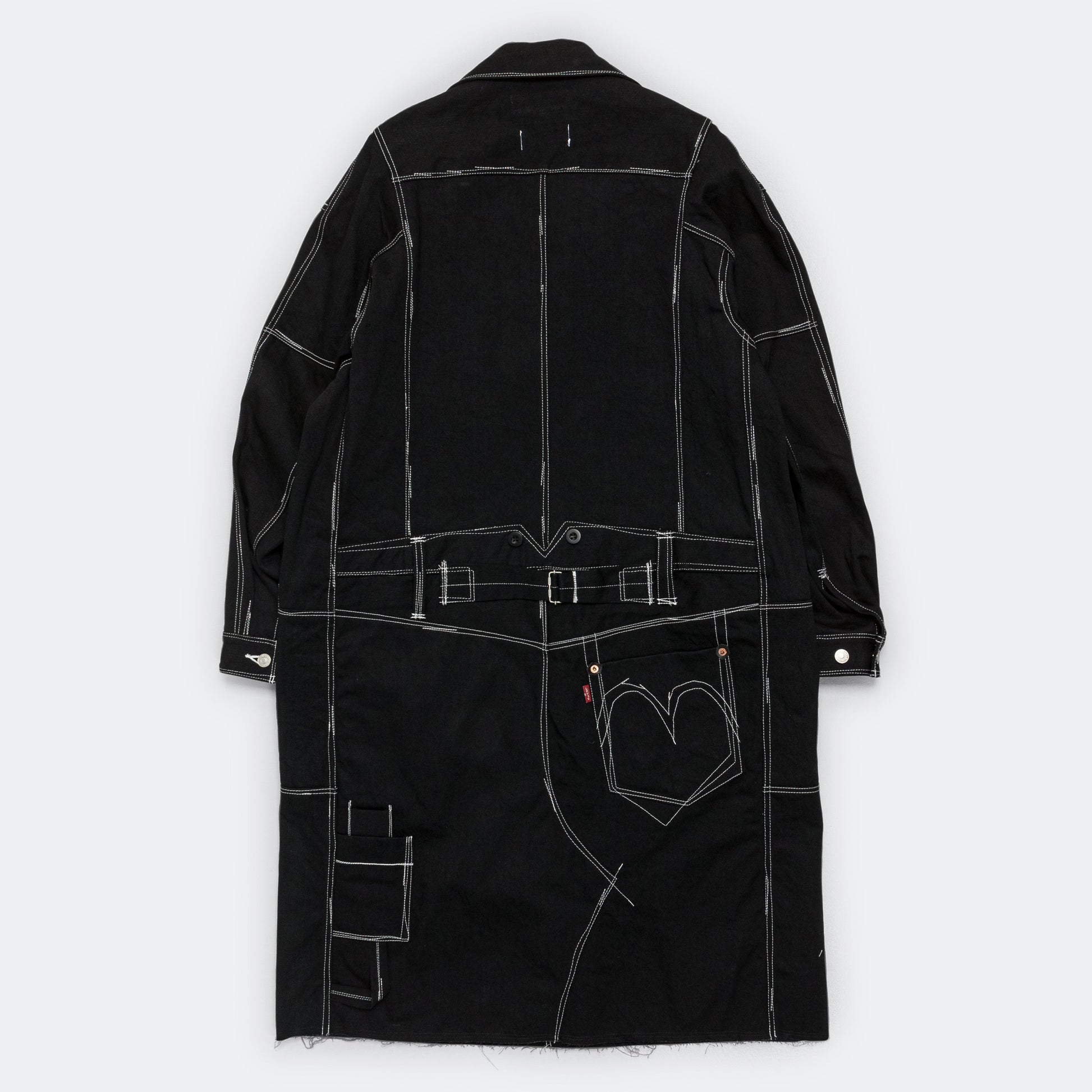Levi's® Overstitched Denim Overcoat - Black