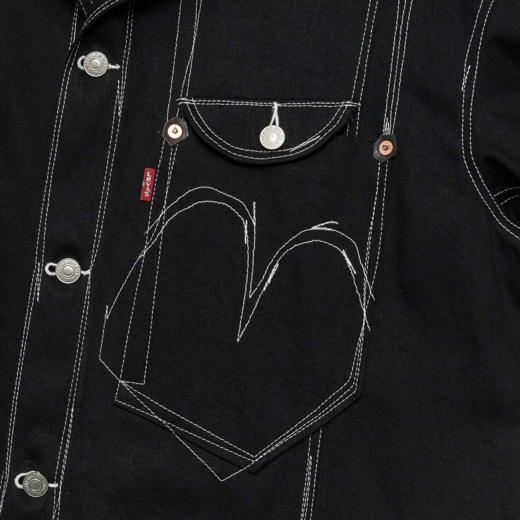 Levi's® Overstitched Denim Overcoat - Black