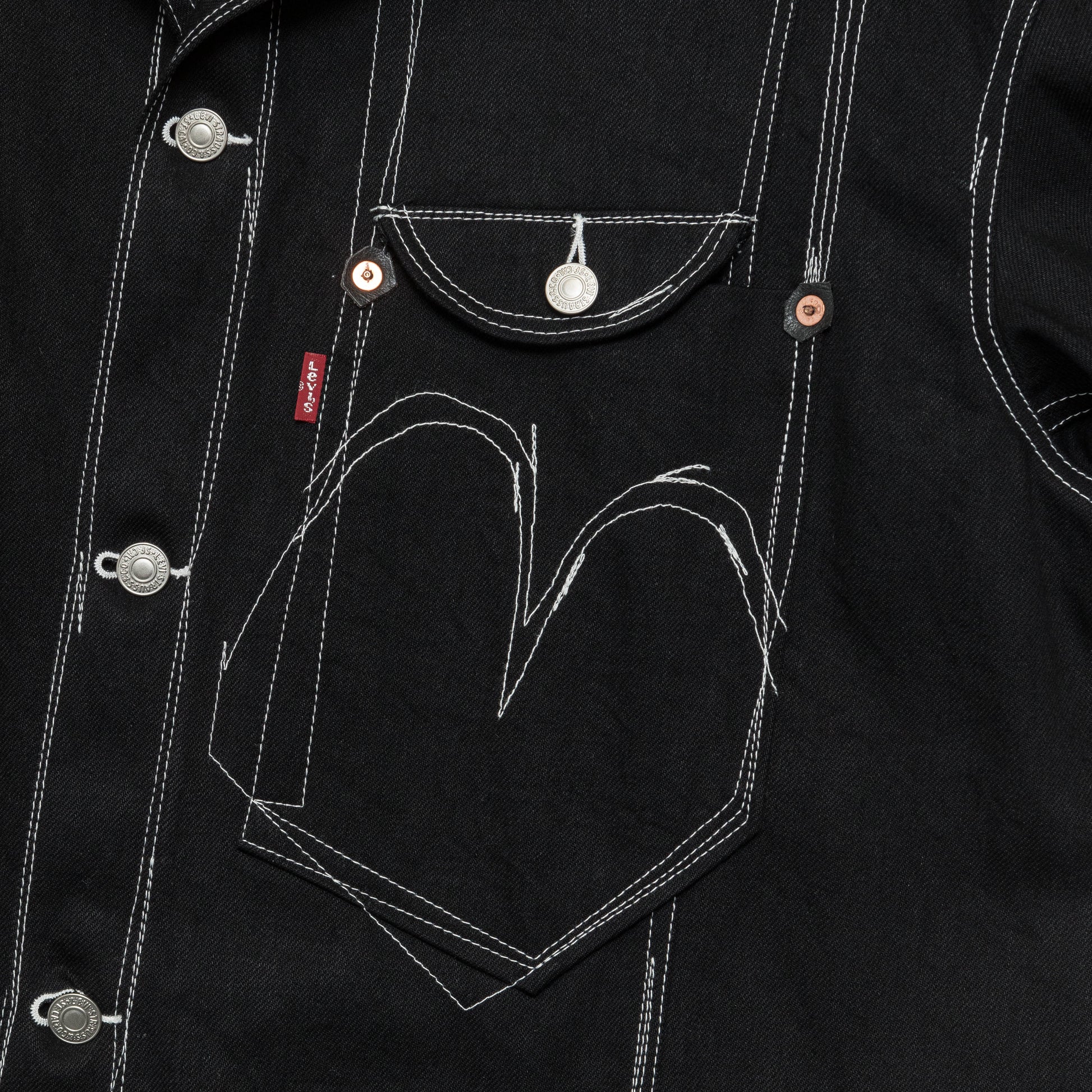 Levi's® Overstitched Denim Overcoat - Black