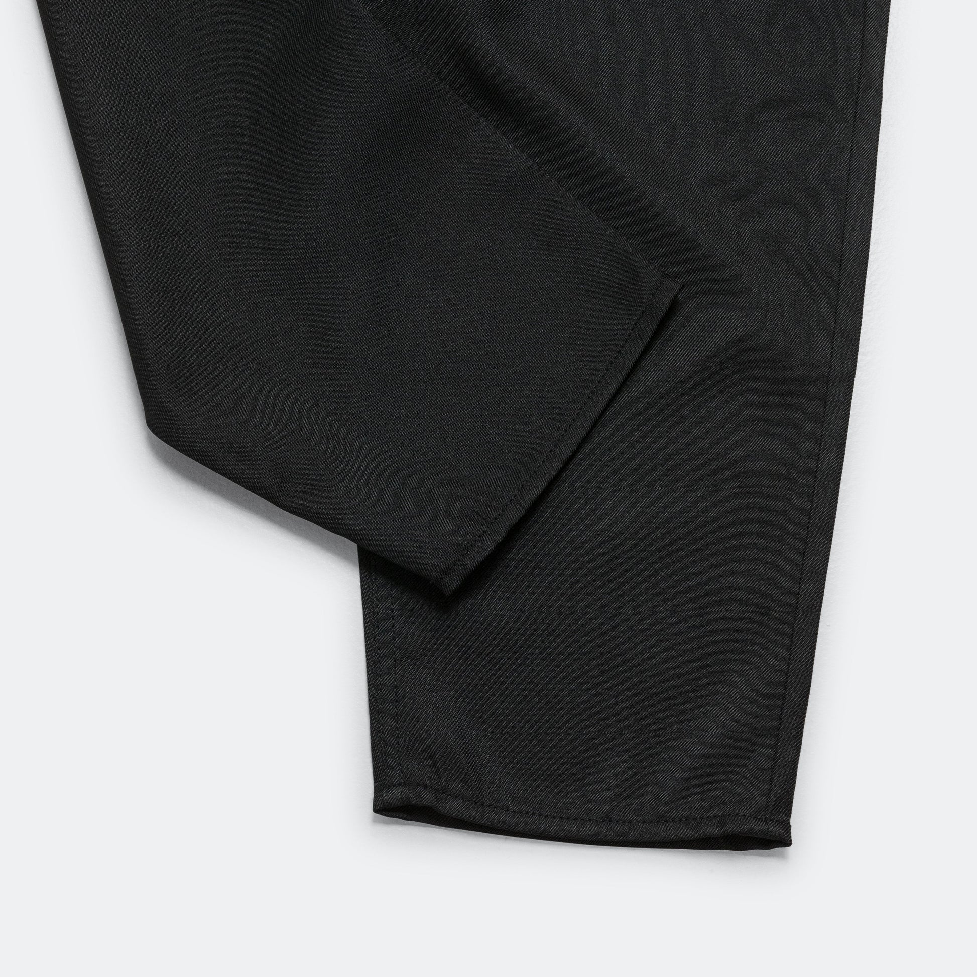 Polyester Heavy Twill × Synthetic Leather Pants - Black