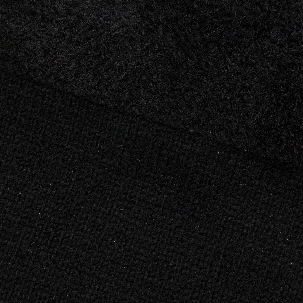 Wool Mix Jersey Stripe Crewneck - Black