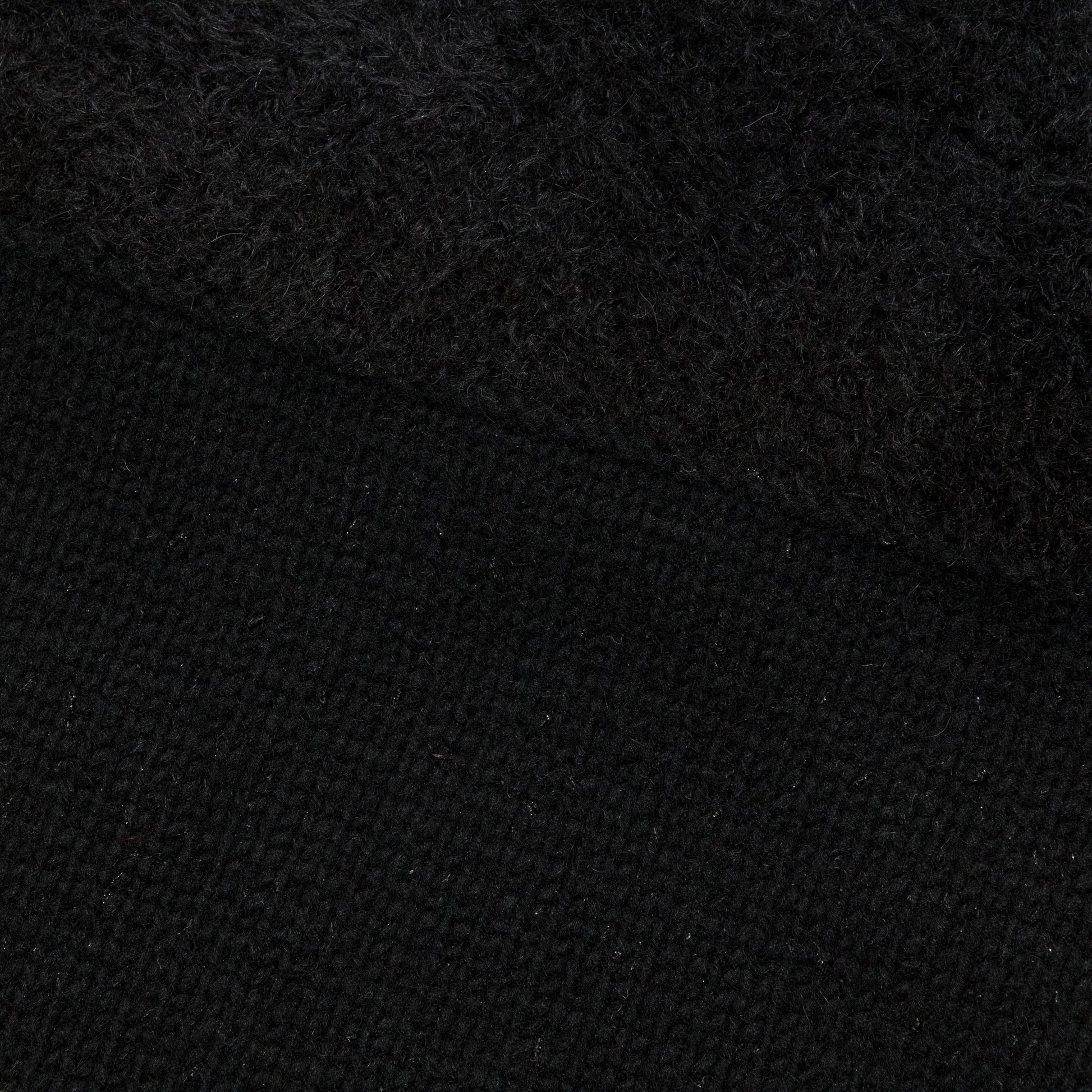 Wool Mix Jersey Stripe Crewneck - Black