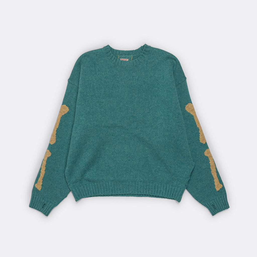 5G Wool BONE Crew Sweater - Sax