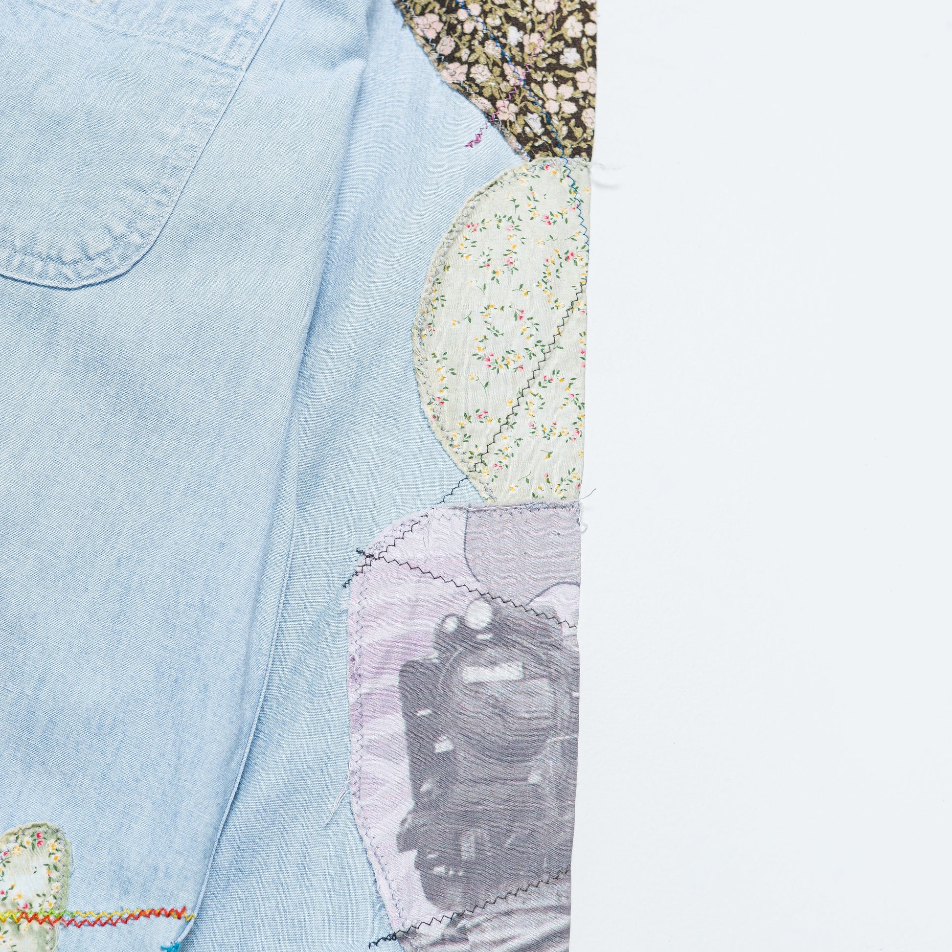 Chambray WORK Shirt (HIPPIE PATCH REMAKE) - Sax