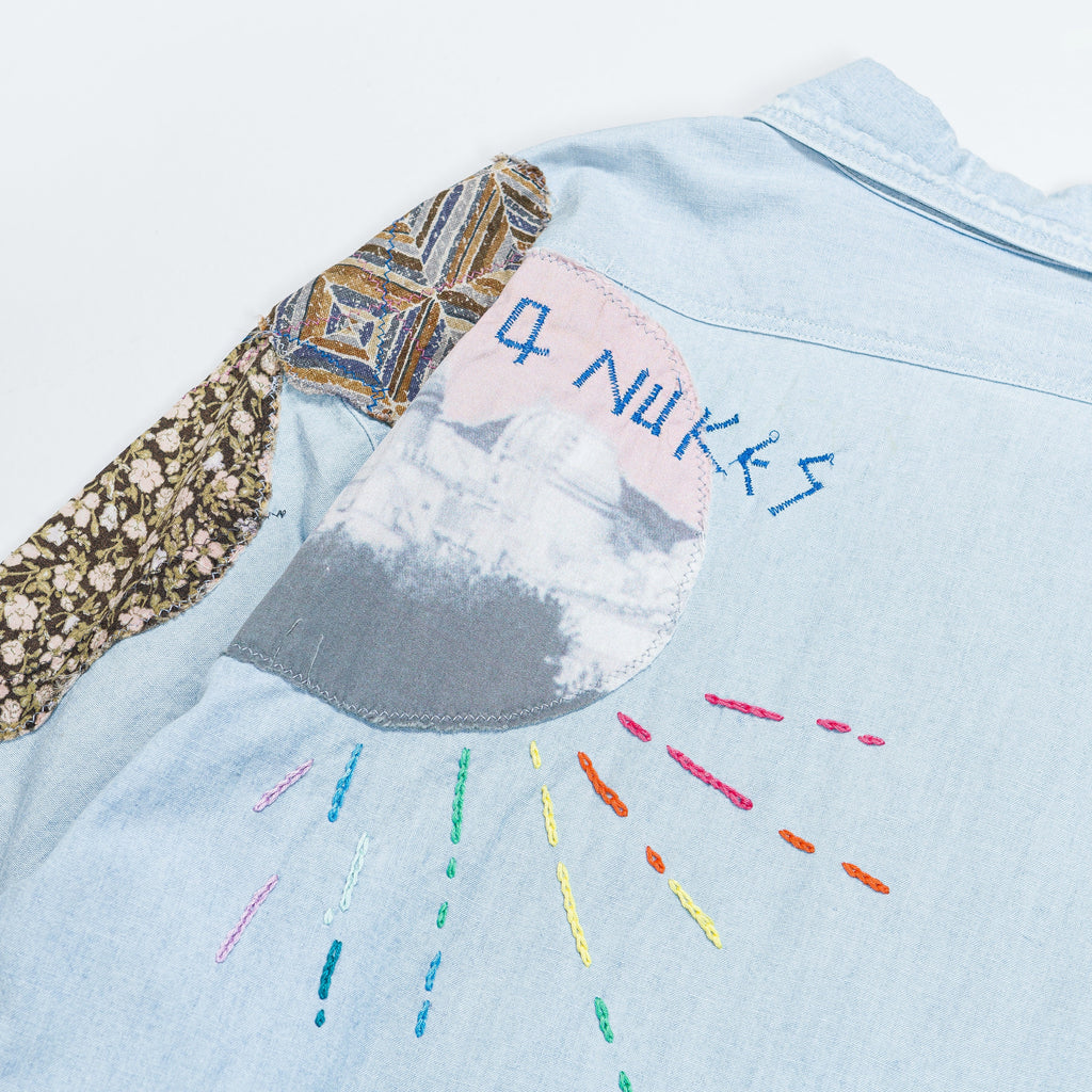 Chambray WORK Shirt (HIPPIE PATCH REMAKE) - Sax