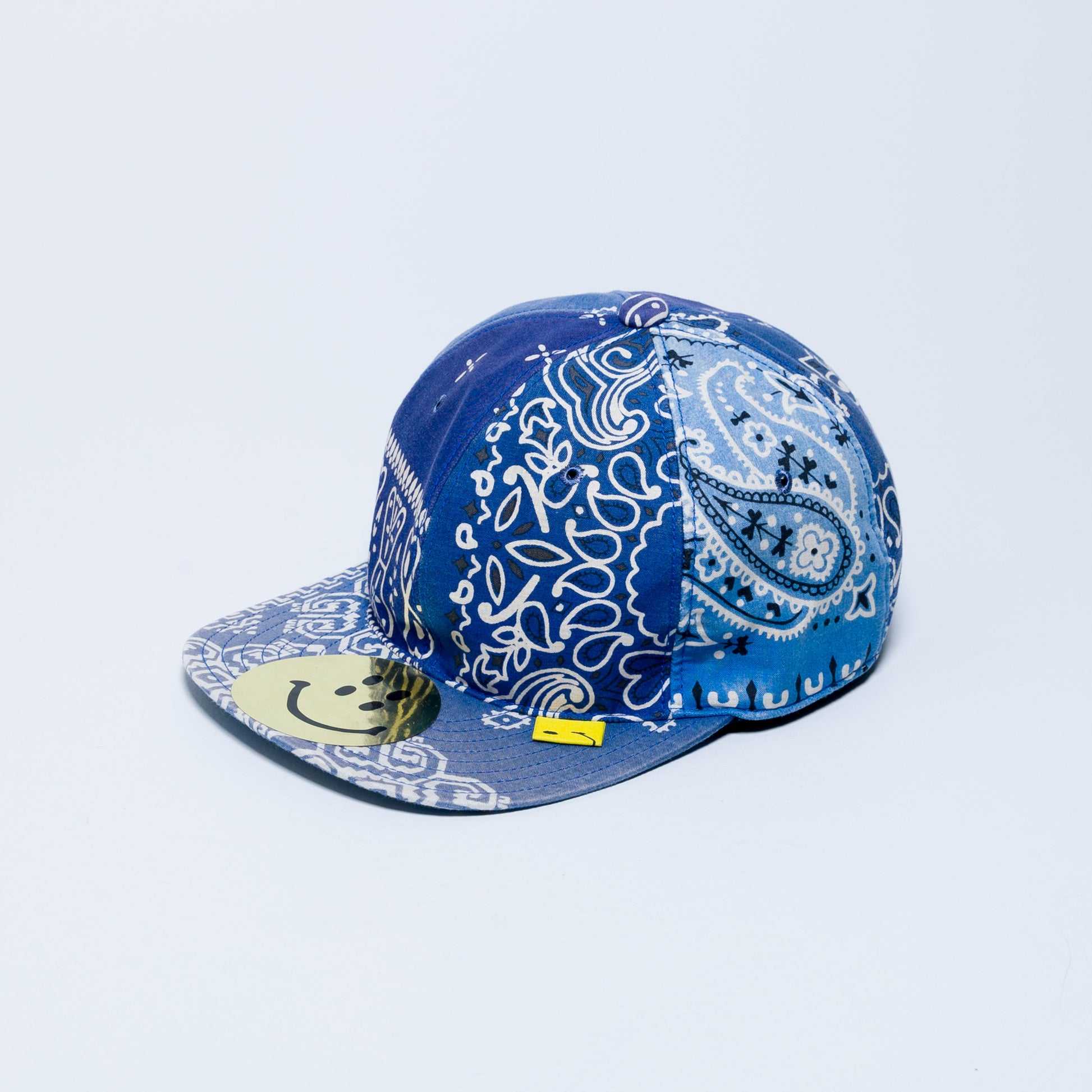 Cotton Bandana Patchwork Baseball Cap - Blue