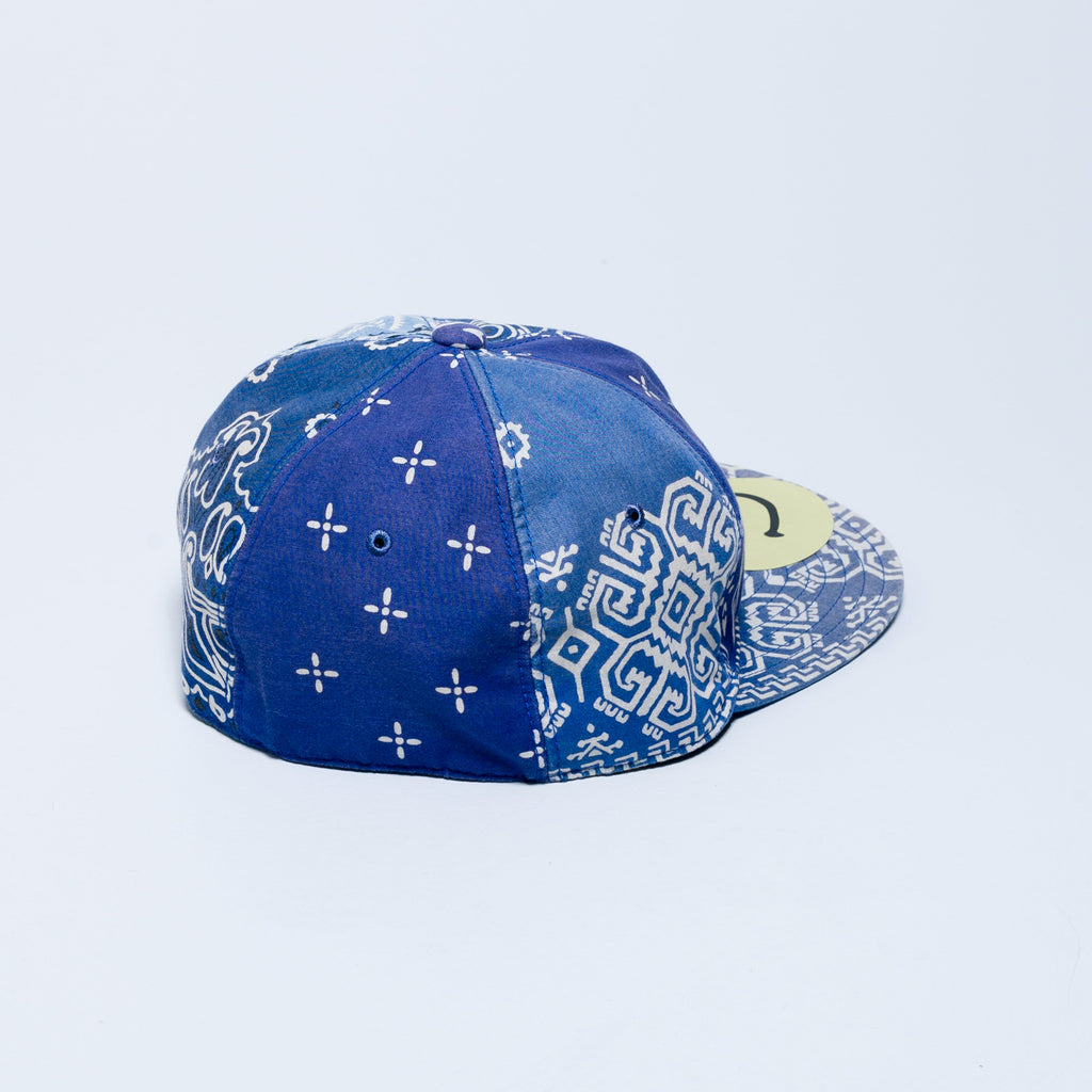 Cotton Bandana Patchwork Baseball Cap - Blue
