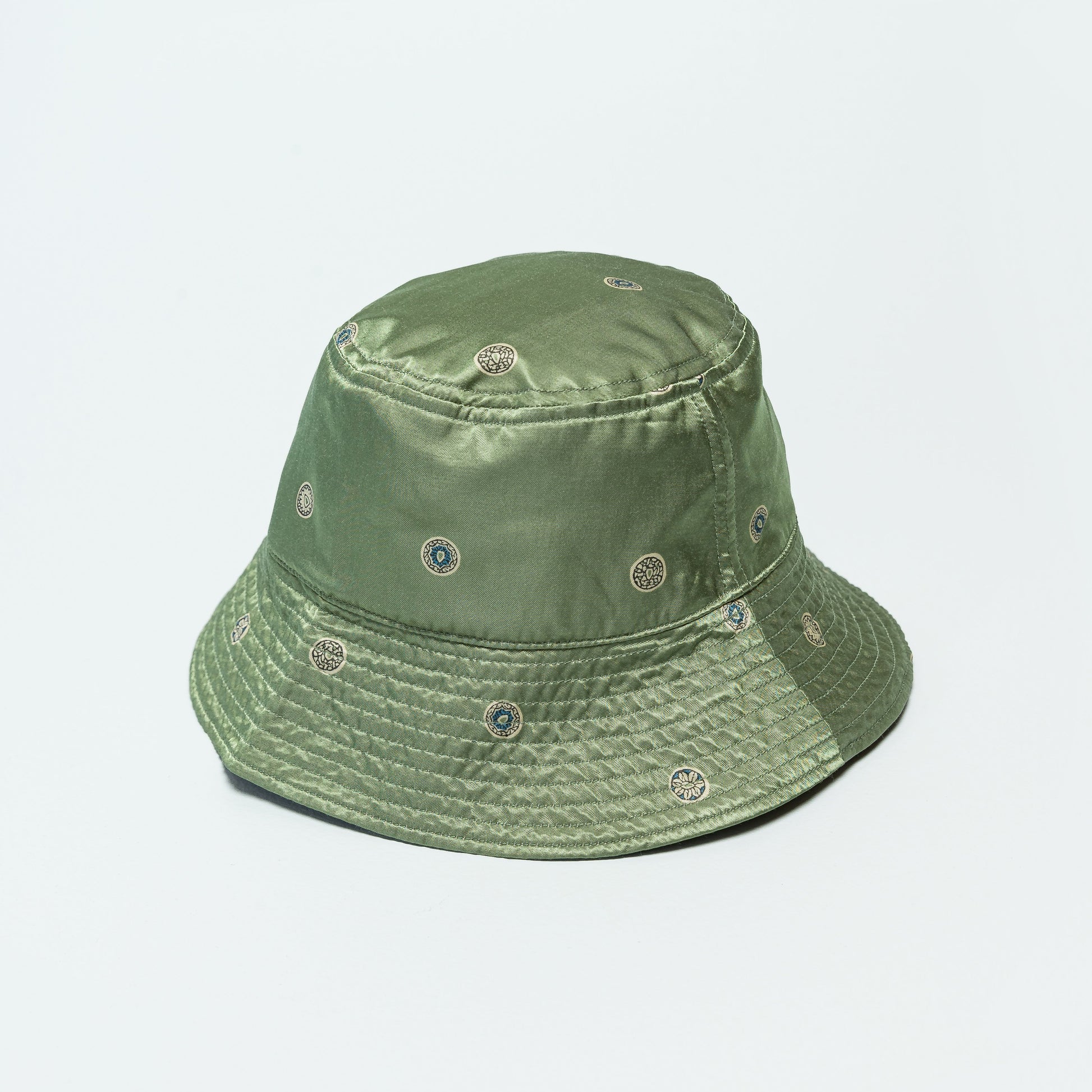 Cotton/Rayon MAMEMON Bucket Hat Long Brim - Khaki