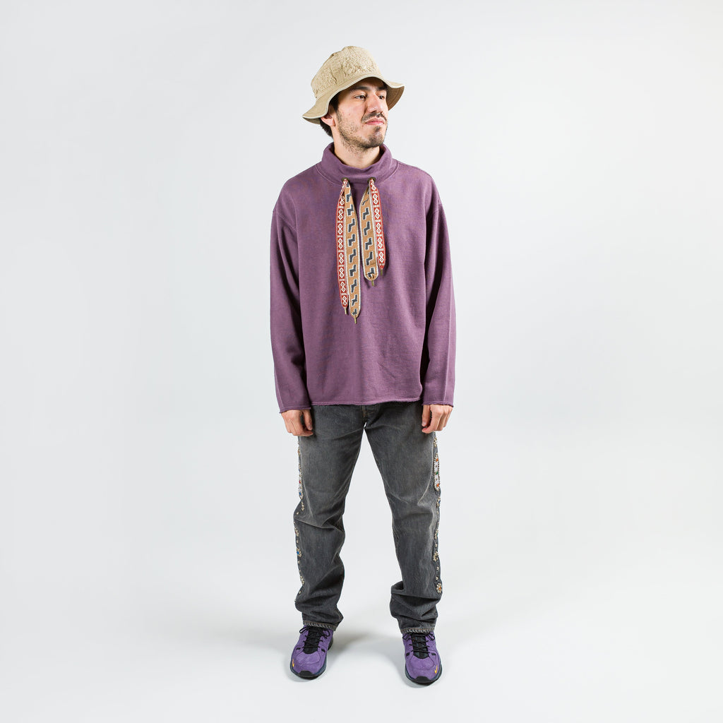 Fleece Knit COCK Neck SWT - Purple