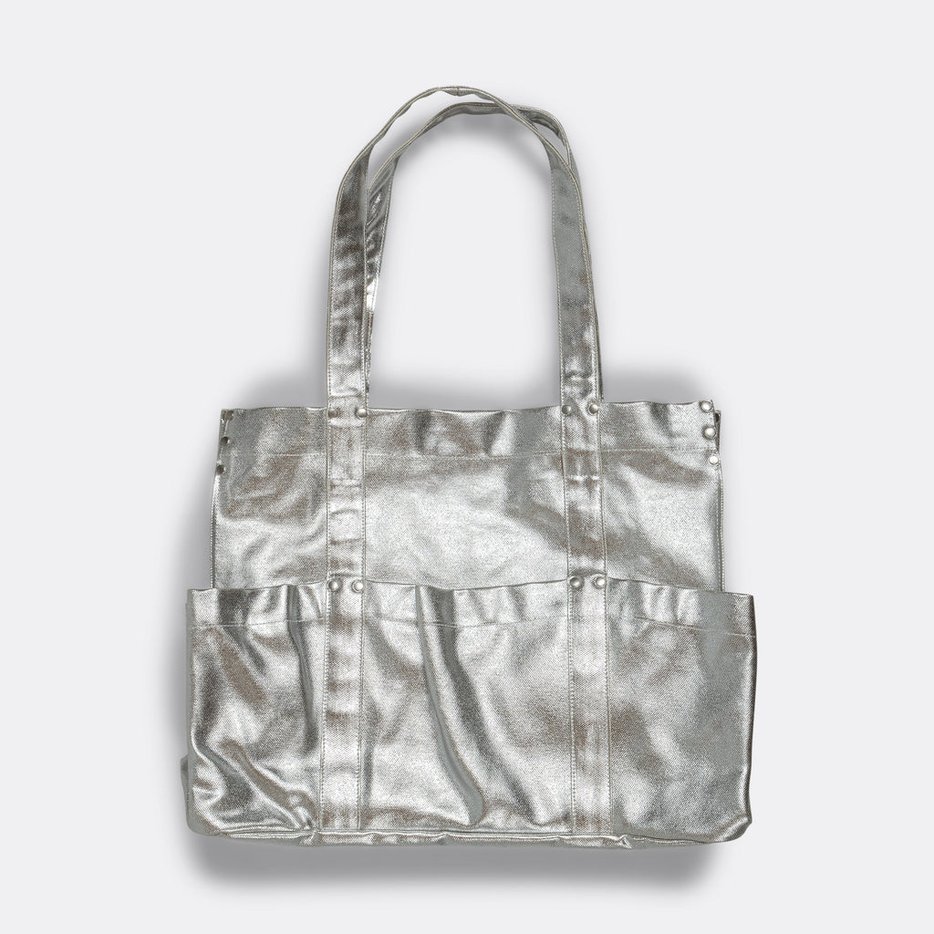 Foiled Canvas BRICK TOOL Bag L - Silver
