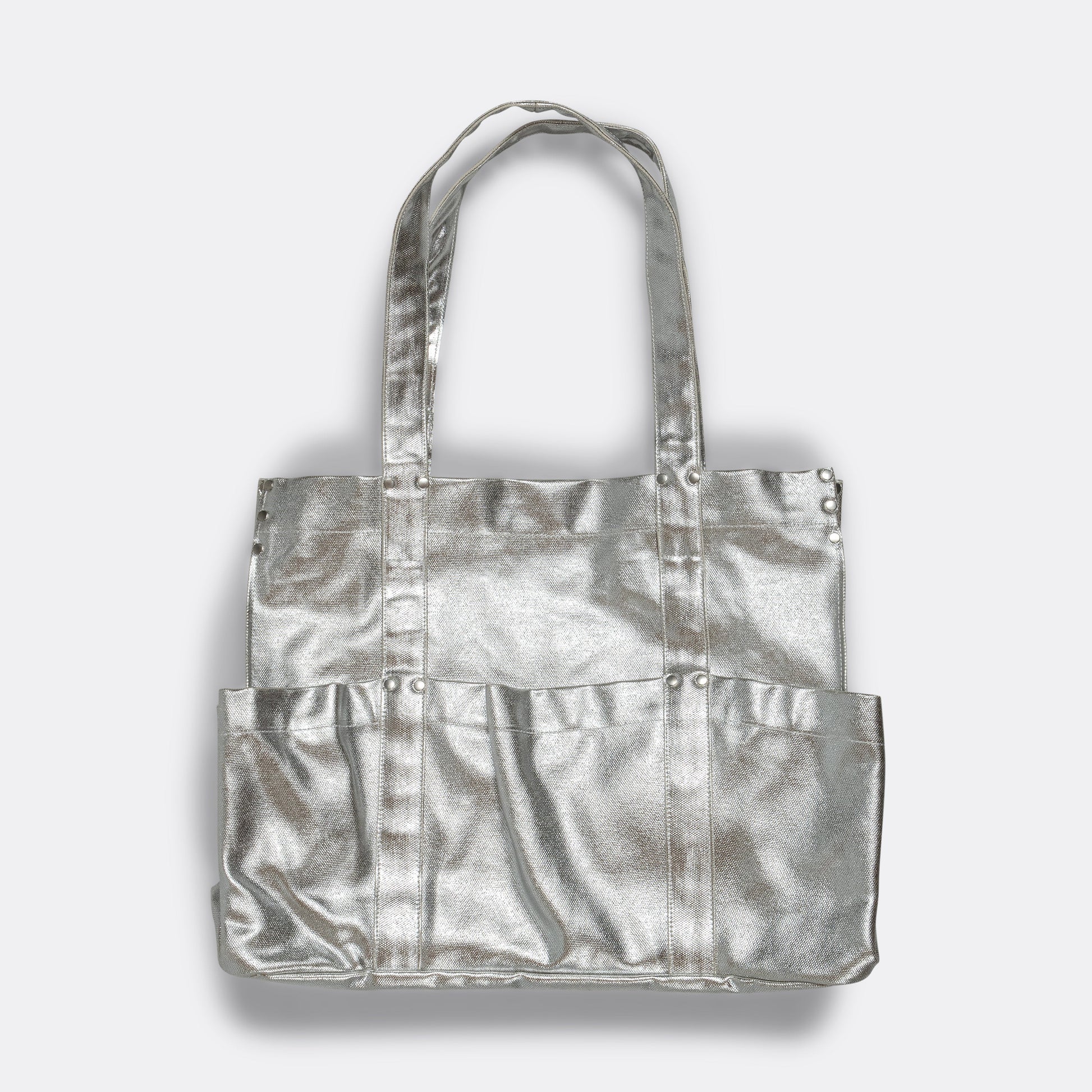 Foiled Canvas BRICK TOOL Bag L - Silver