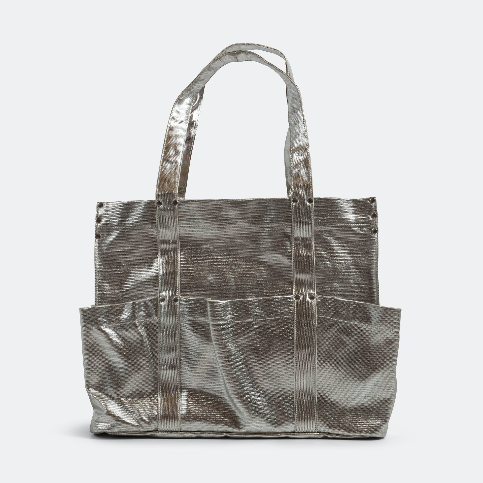 Foiled Canvas BRICK TOOL Bag L - Silver