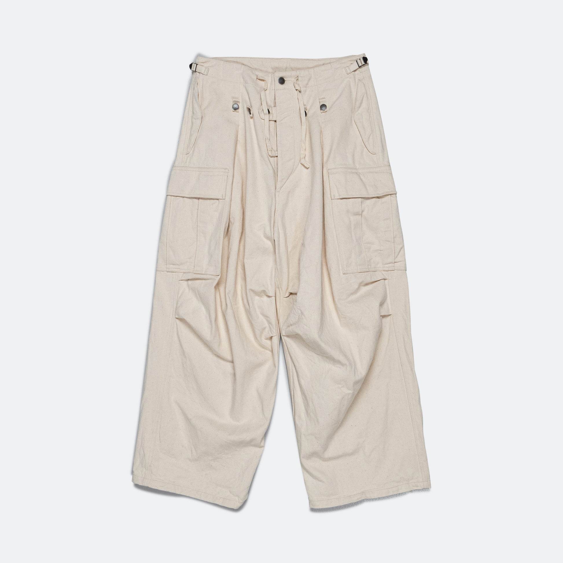 Heavy Drill Cotton JUMBO Cargo Pants - Natural